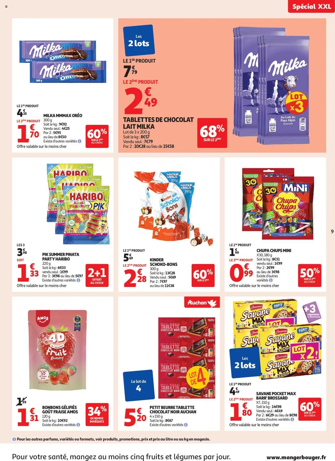  | Page: 9 | Produits: Fraise, Tablettes de chocolat, Beurre, Bonbons