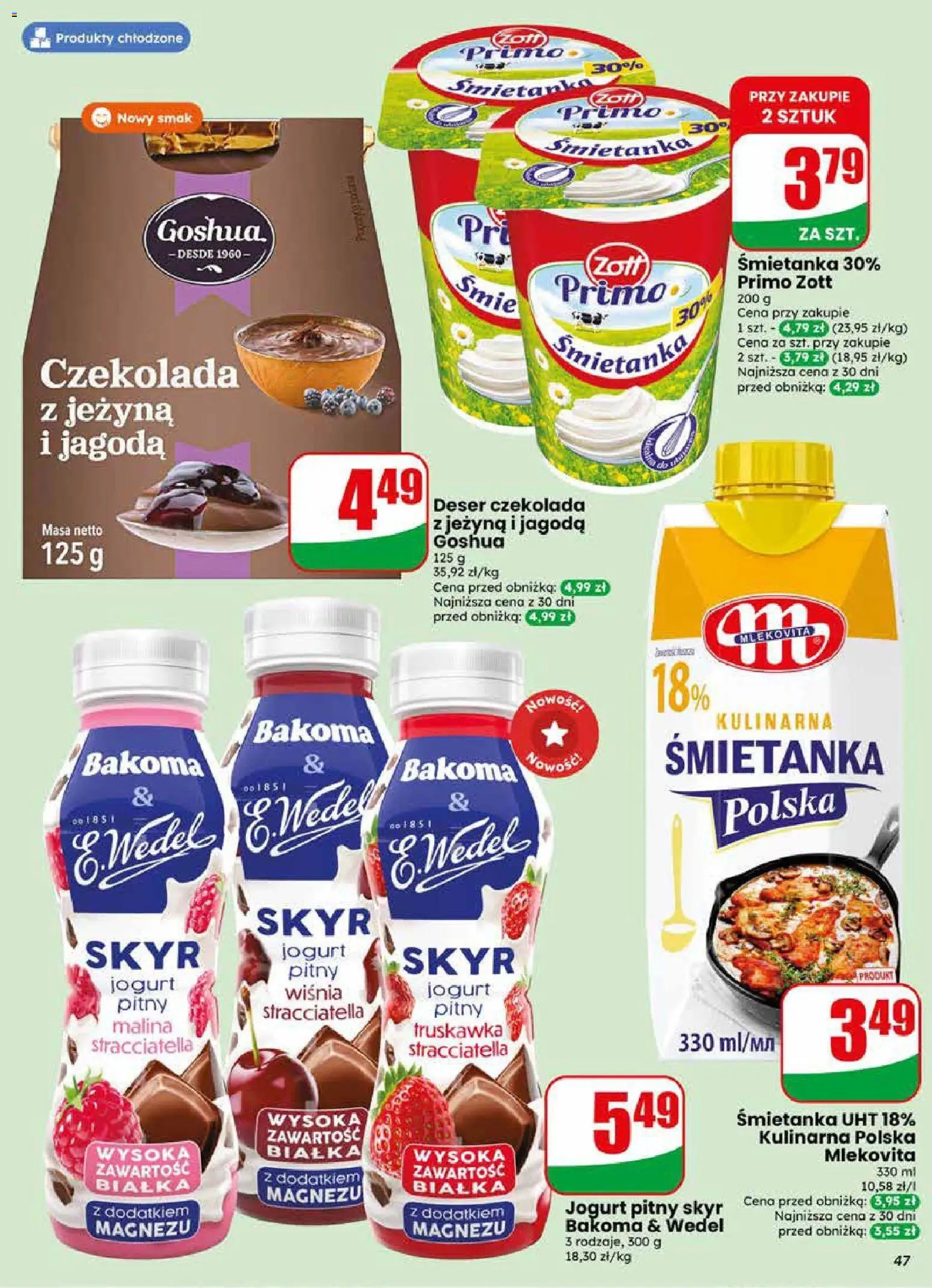 Dino gazetka od 29.04.2026 | Strona: 47 | Produkty: Malina, Jogurt pitny, Jogurt, Skyr