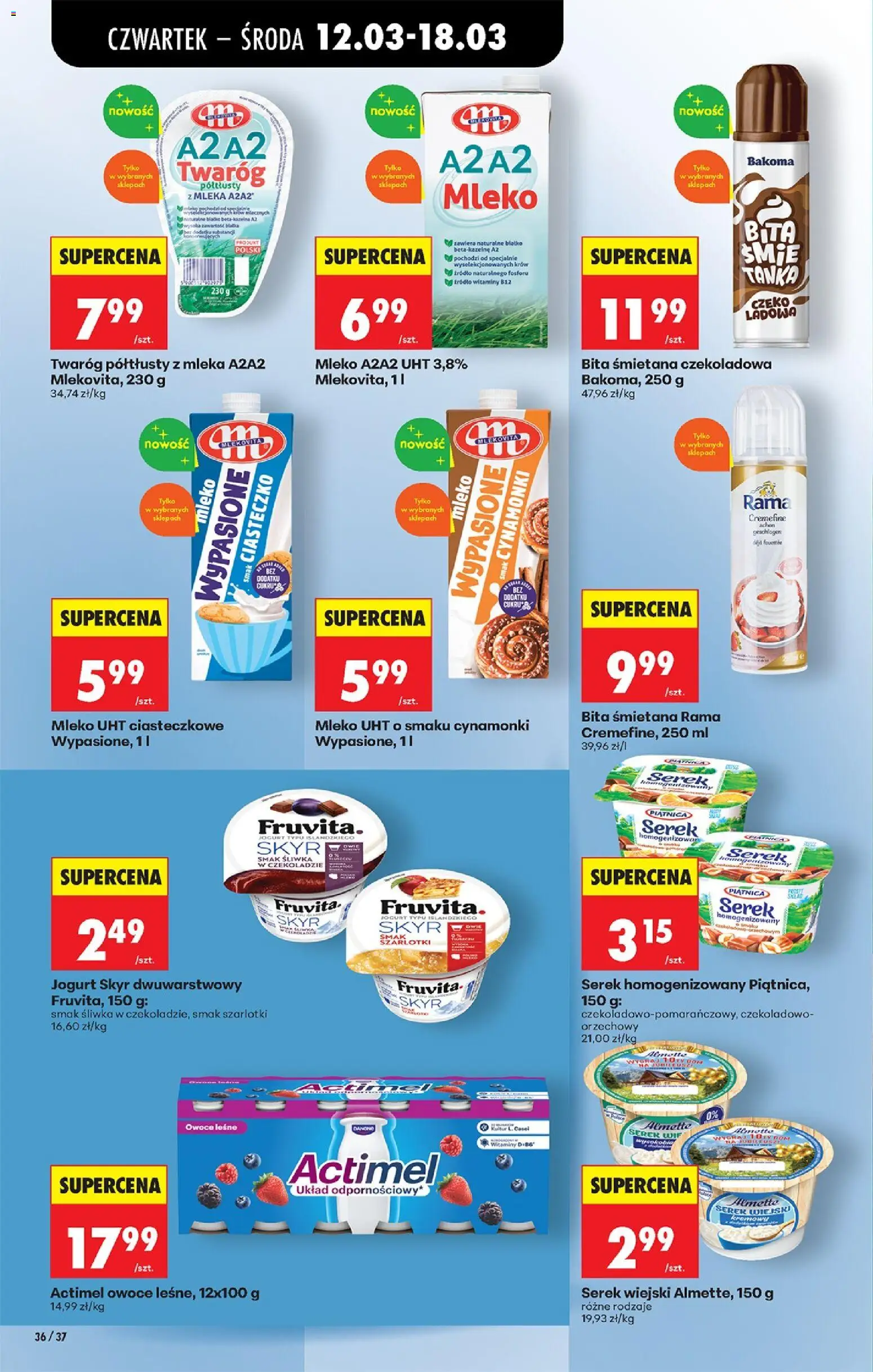 Biedronka Polsko leták - Codziennie niskie ceny od 12.03.2026 | Strana: 46 | Produkty: Jogurt, Rama, Skyr, Actimel