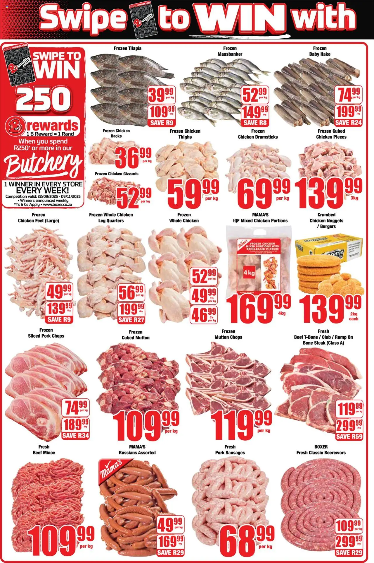 New Boxer catalogue – valid from 22.09.2025 | Page: 2 | Products: Magdalenas, Chicken, Pork, Beef