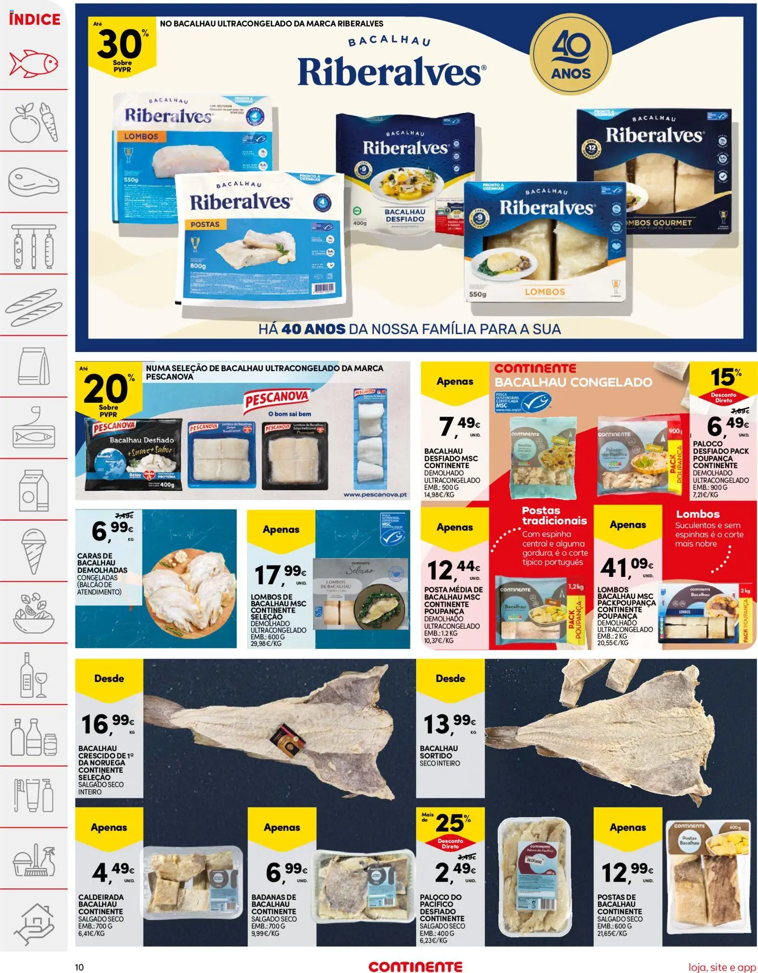 Continente folheto │ válido de 24.02.2026 | Página: 10 | Produtos: Bacalhau, Sal, Proteina