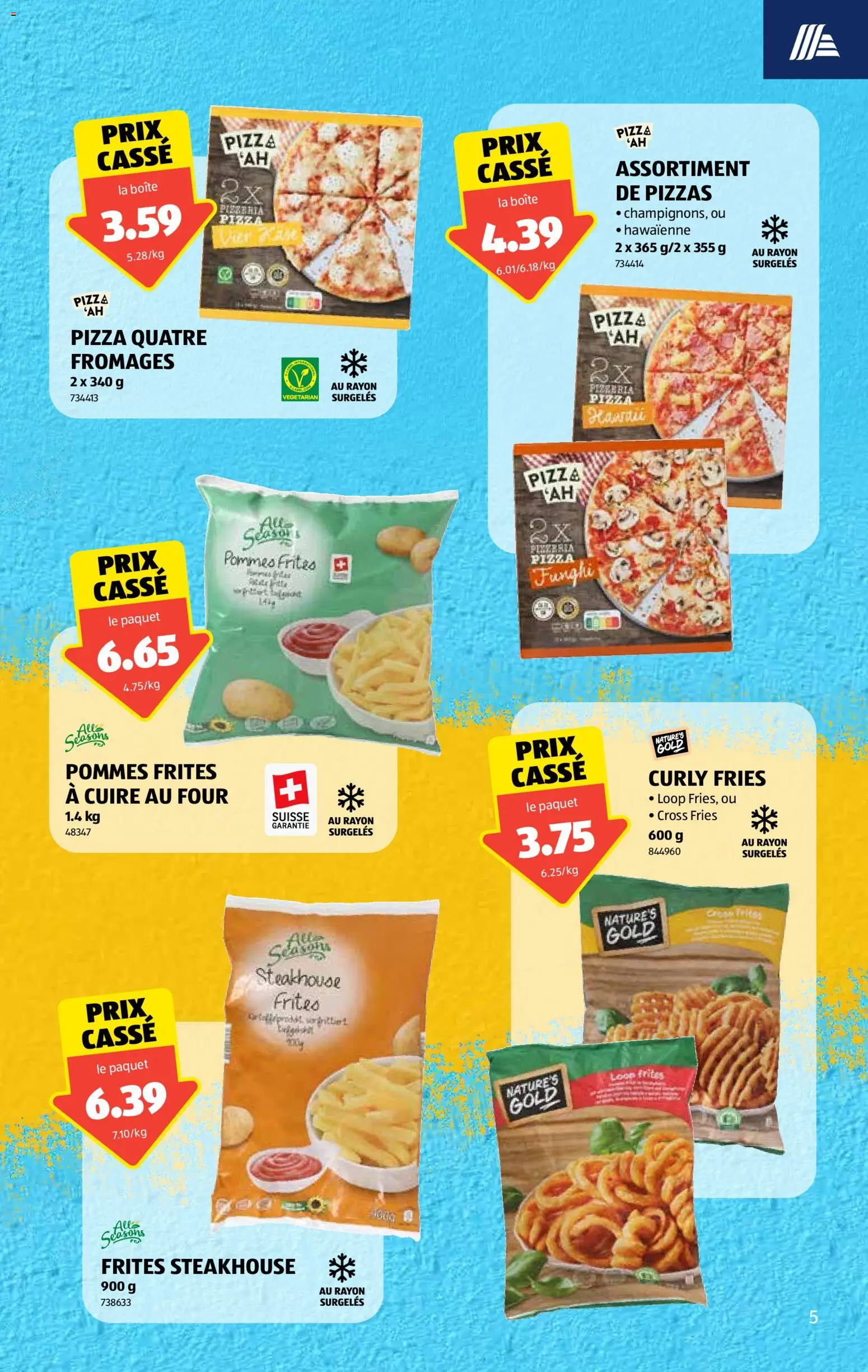 Aldi aktionen FR – gültig ab 09.04.2026 | Seite: 5 | Produkte: Pommes Frites, Pizza