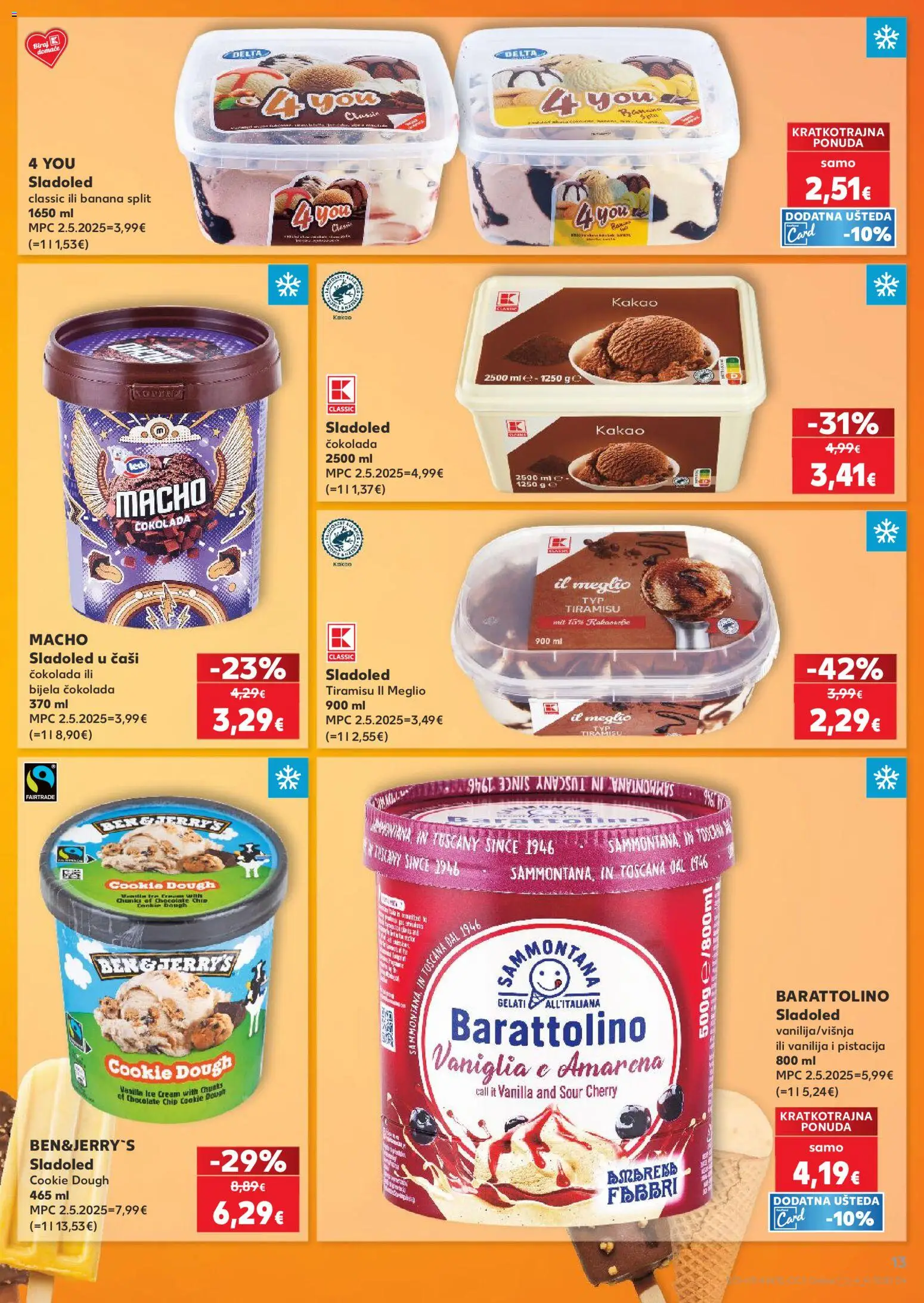 Kaufland katalog | vrijedi od 08.04.2026 | Stranica: 13 | Proizvodi: Čokolada, Ledo, Sladoled, Kakao