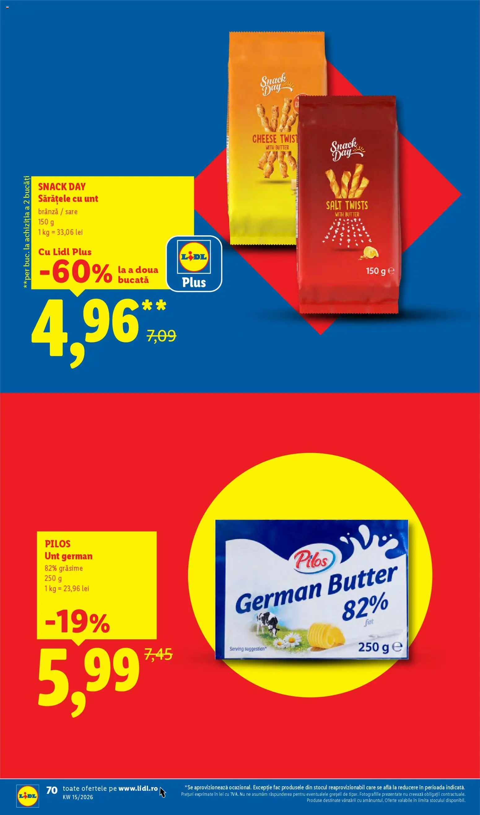 Noul catalog Lidl – valabil de la 06.04.2026 | Pagină: 70 | Produse: Toplar, Unt, Brânză, Sare