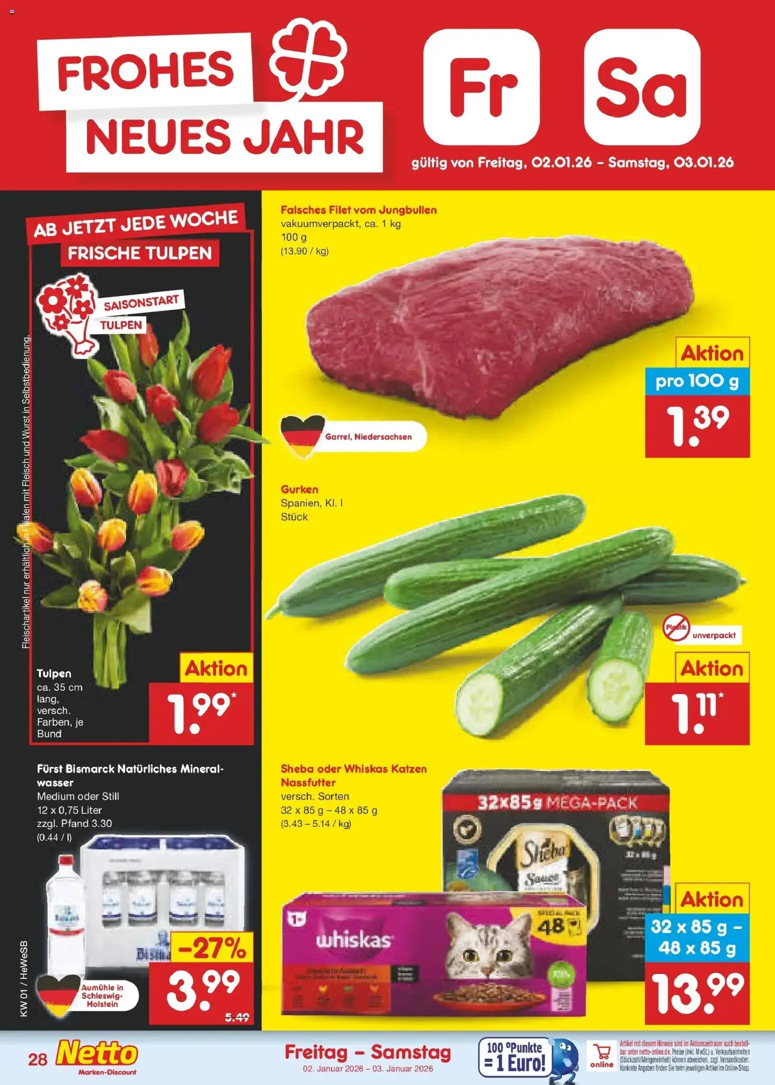 Netto Marken-Discount prospekt Hamburg	 – gültig ab 28.12.2025 | Seite: 42 | Produkte: Wasser, Wurst, Gurken, Whiskas