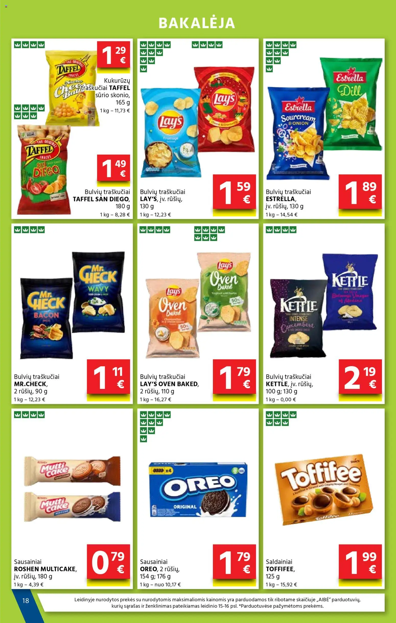 AIBE akcijos nuo 27.11.2025 | Puslapis: 18 | Prekių: Sausainiai, Saldainiai, Traškučiai
