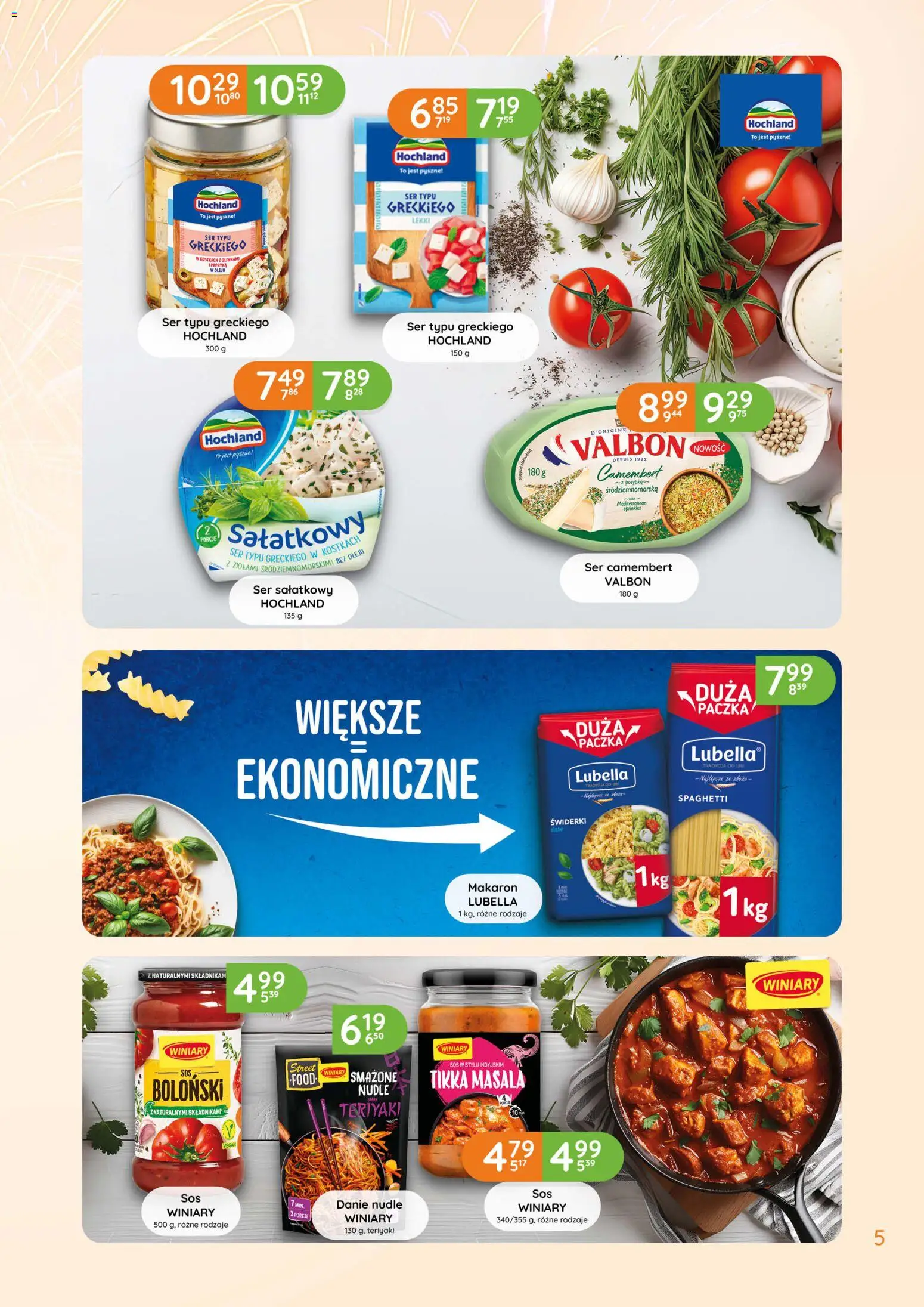 Eurocash Gazetka - Smaki Świata od 08.01.2026 | Strona: 5 | Produkty: Papryka, Ser typu greckiego, Makaron, Sos