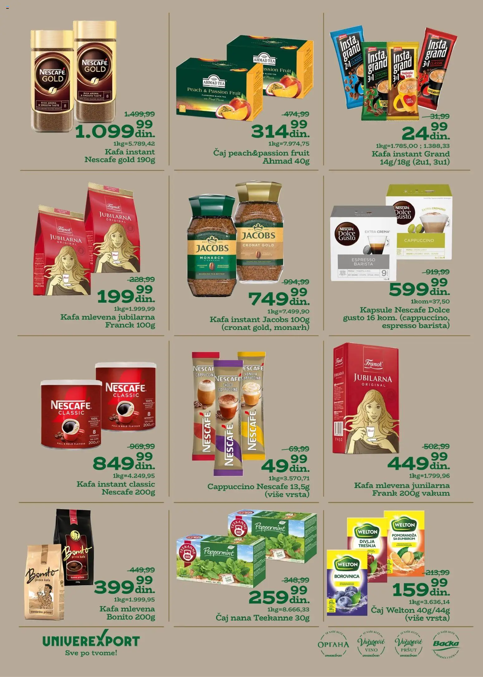 Univerexport katalog - važi od 27.10.2025 | Strana: 16 | Proizvode: Pomorandza, Kafa, Vino, Nescafé
