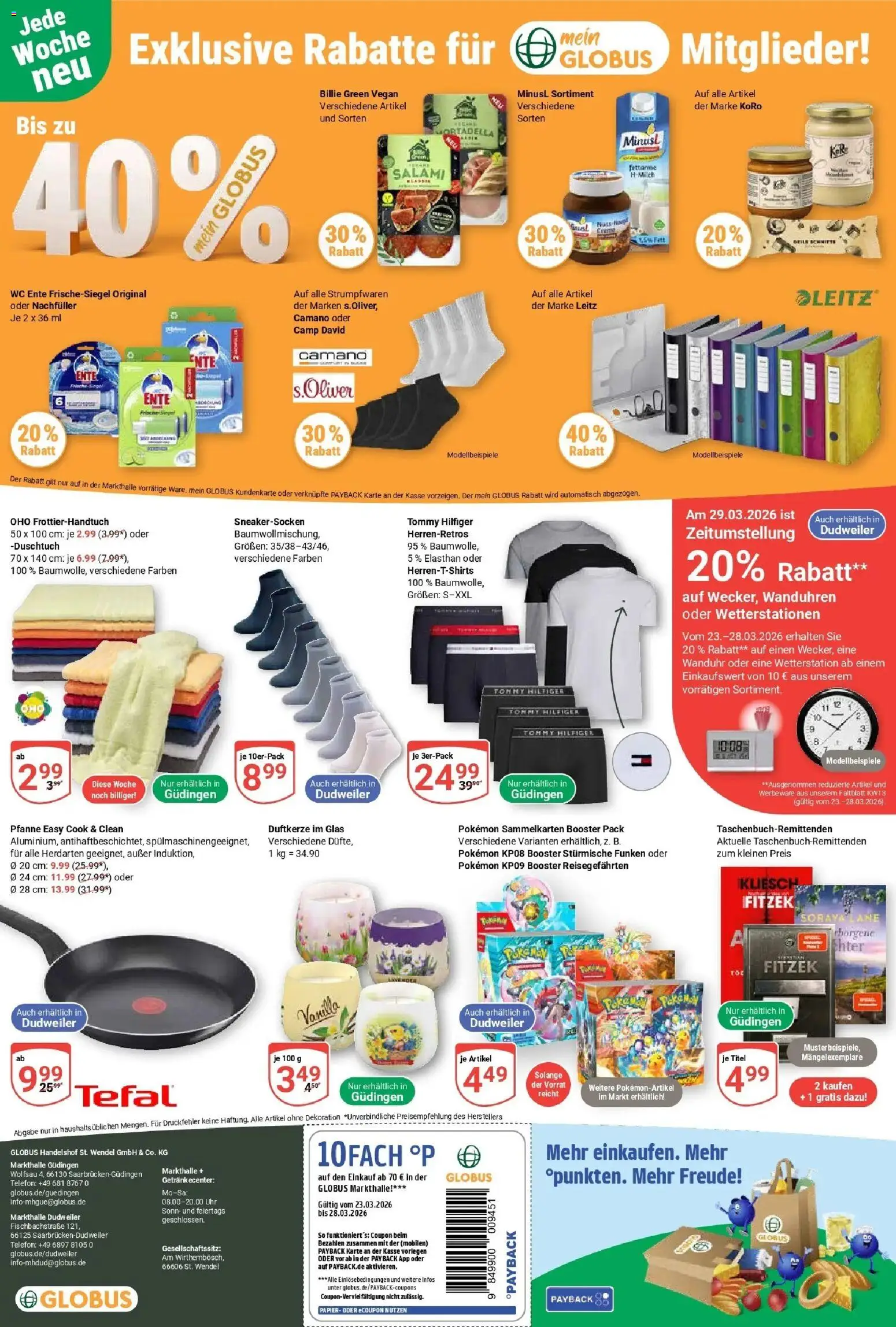 Globus prospekt Saarbrücken-Dudweiler	 – gültig ab 23.03.2026 | Seite: 26 | Produkte: Wetterstation, Creme, Salami, Uhr