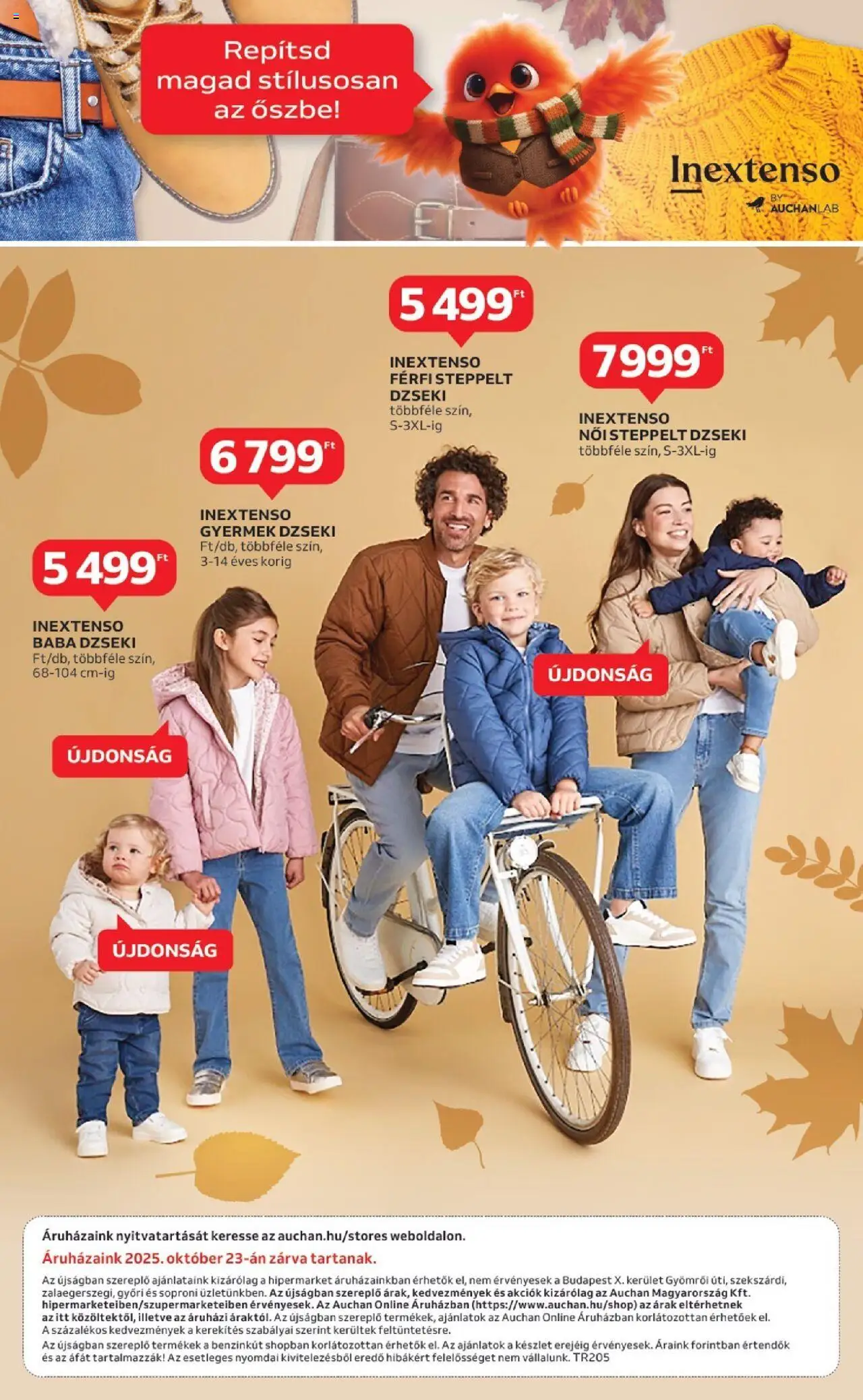 Auchan akciós ujság - amely érvényes a következő dátumtól: 02.10.2025 | Oldal: 16 | Termékek: Steppelt dzseki, Dzseki
