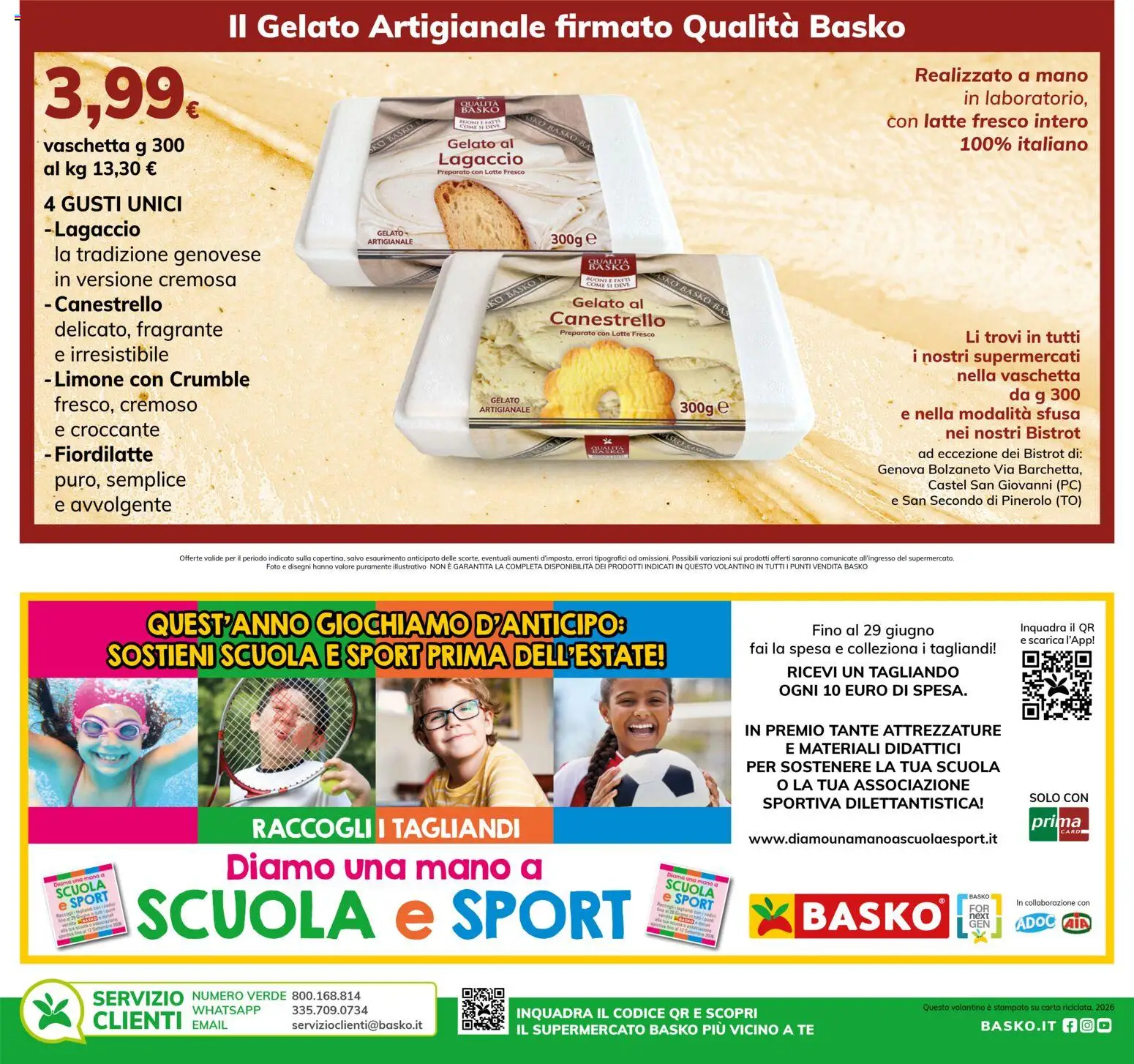 Volantino Basko del 14.04.2026 | Pagina: 4 | Prodotti: Tè, Gelato, Latte, Limone