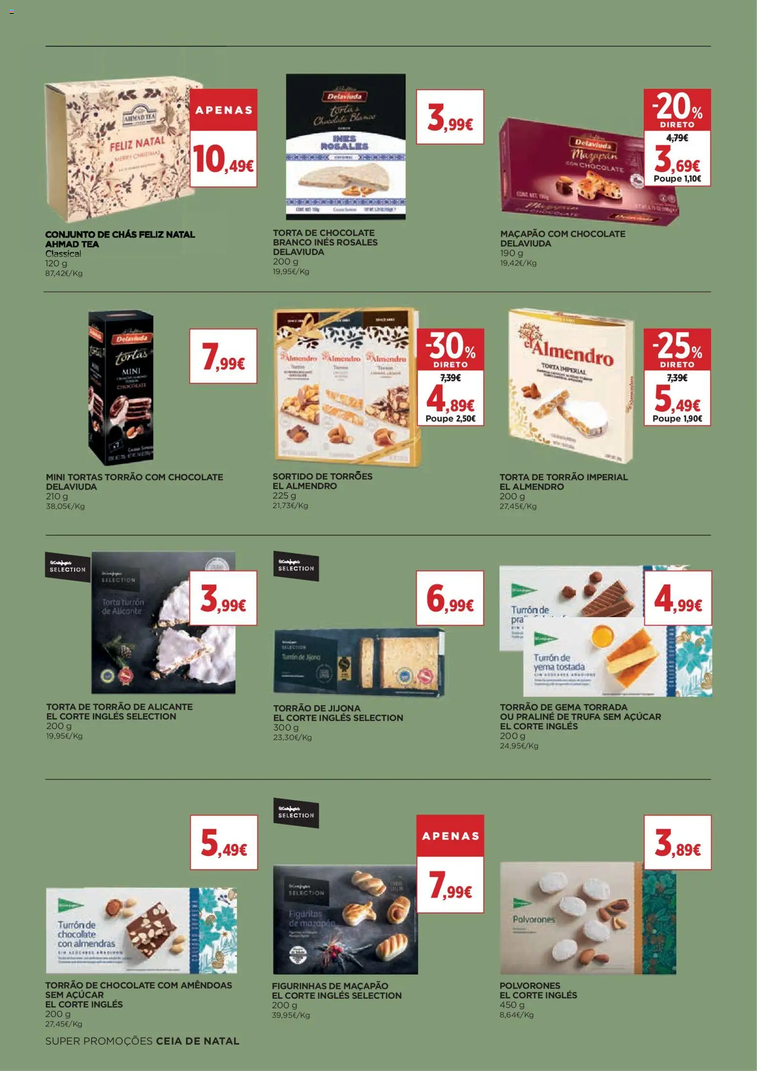 El Corte Ingles folheto │ válido de 05.12.2025 | Página: 22 | Produtos: Amêndoas, Chás, Chocolate, Torta