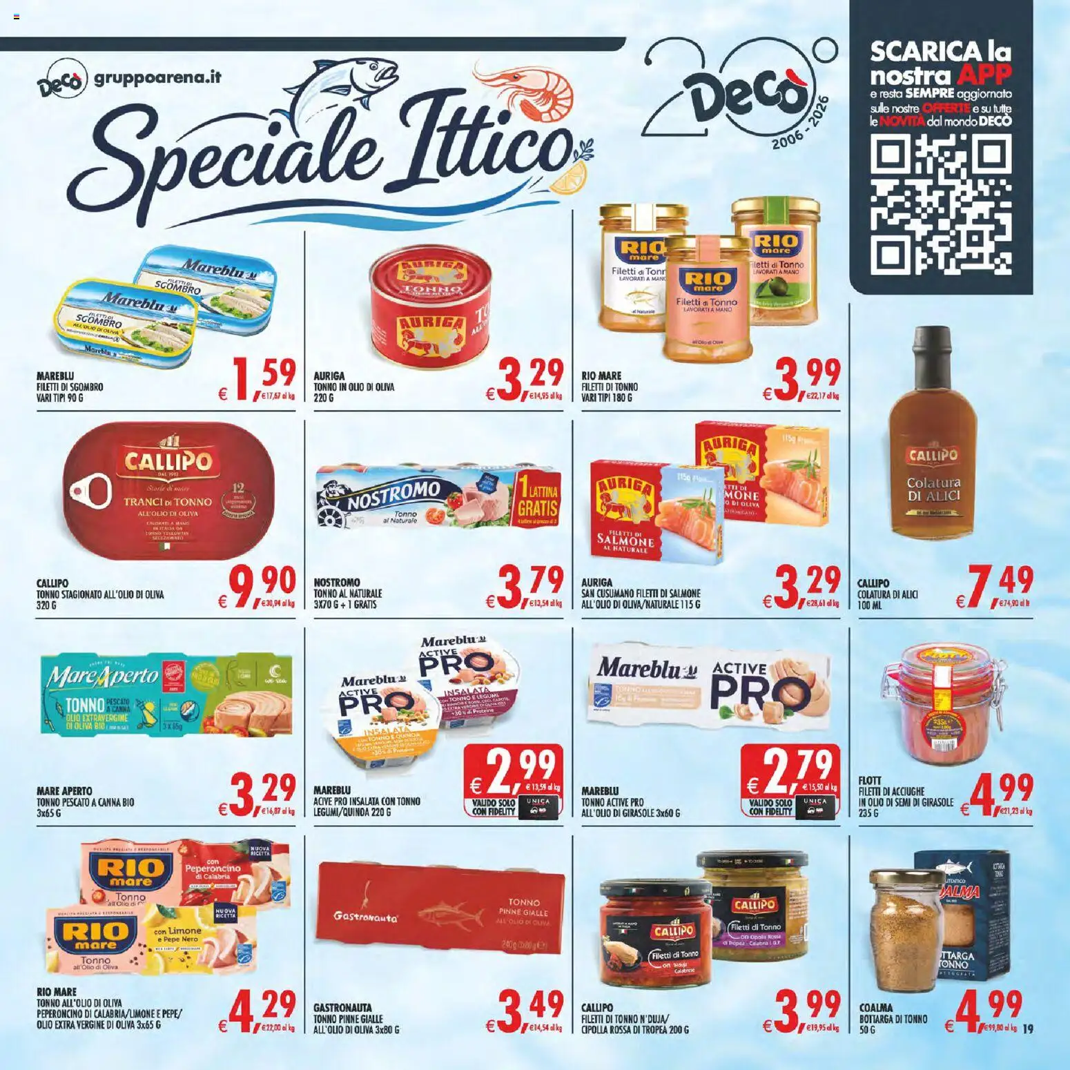 Volantino Decò del 17.04.2026 | Pagina: 23 | Prodotti: Salmone, Olio extra vergine, Sgombro, Alici
