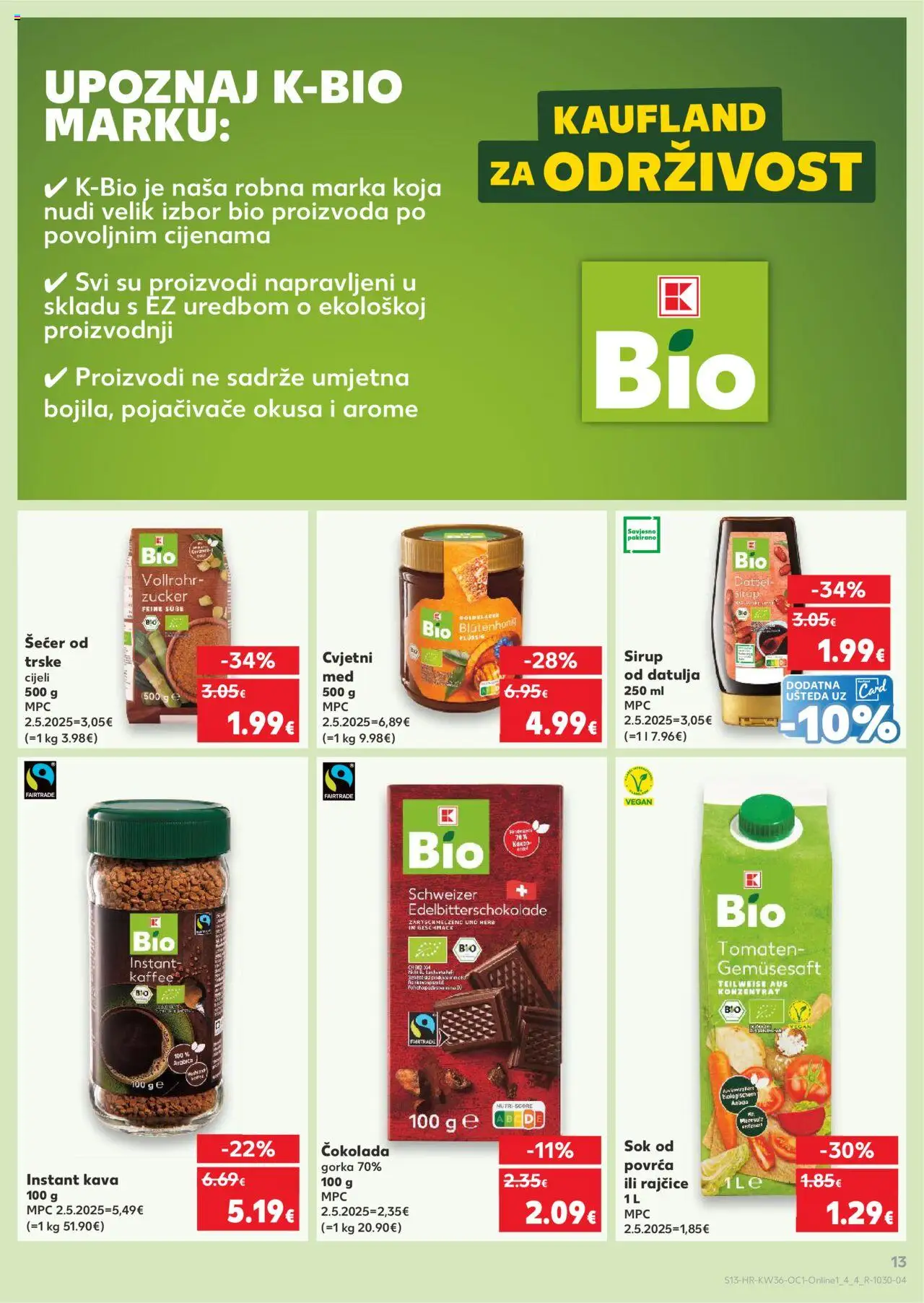 Kaufland katalog | vrijedi od 03.09.2025 | Stranica: 13 | Proizvodi: Kava instant, Čokolada, Rajčice, Šećer