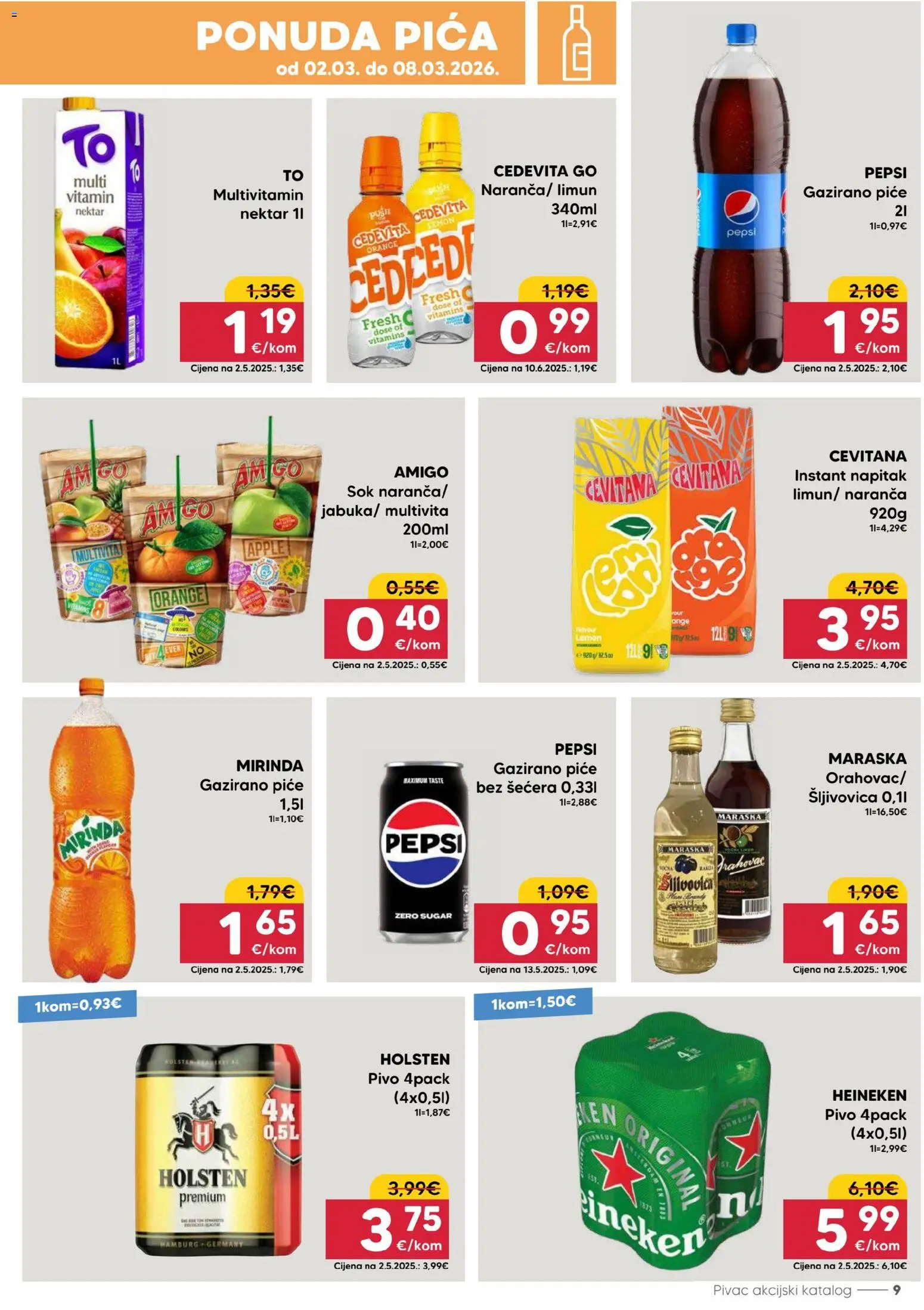 Pivac katalog | vrijedi od 02.03.2026 | Stranica: 9 | Proizvodi: Šljivovica, Pica, Pepsi, Limun