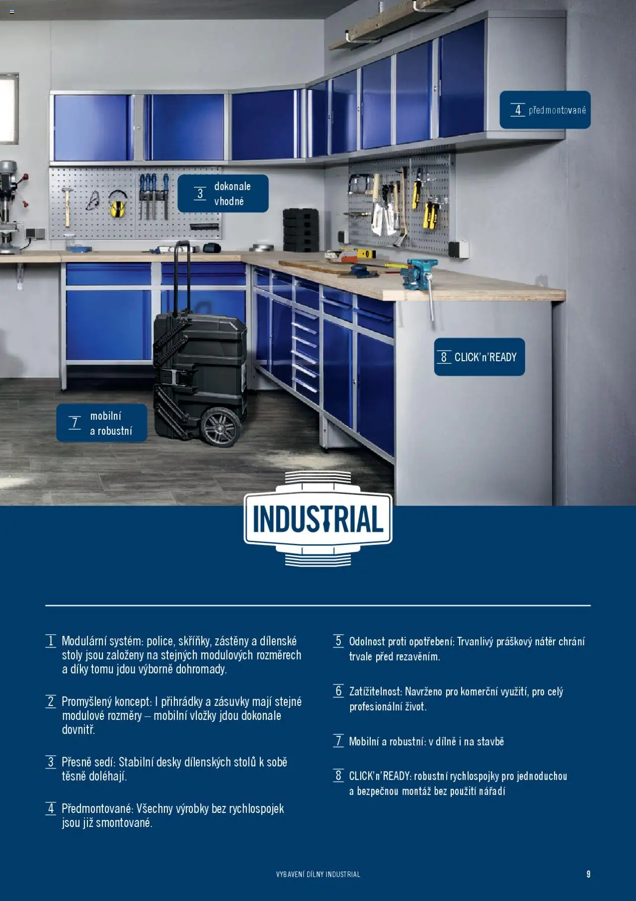HORNBACH katalog - INDUSTRIAL - Systém vybavení dílny od 06.02.2025 | Strana: 9 | Produkty: Vložky, Nářadí, Desky