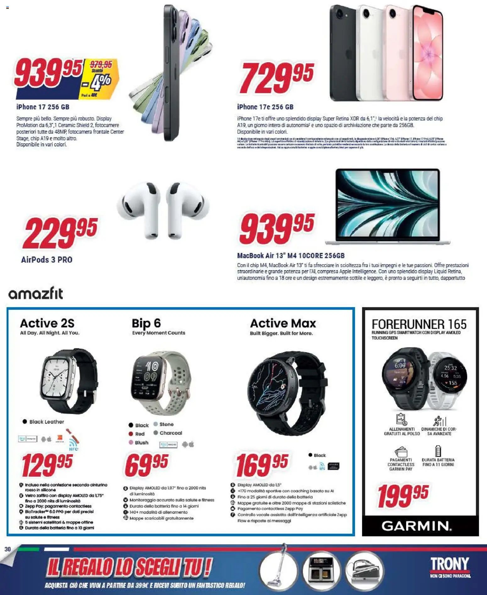 Volantino Trony del 09.04.2026 | Pagina: 30 | Prodotti: Macbook air, Fotocamera, Smartwatch, Macbook