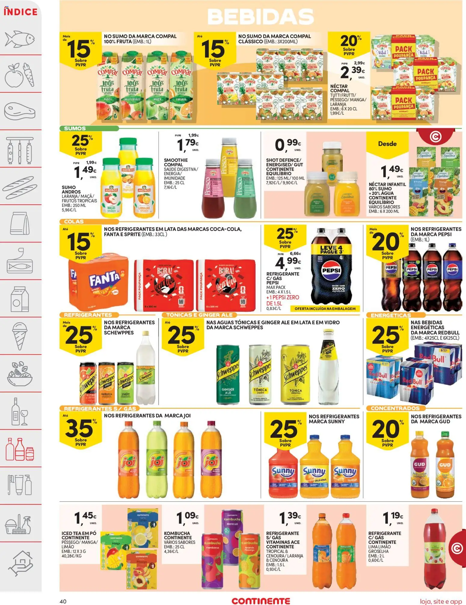 Continente folheto │ válido de 03.03.2026 | Página: 40 | Produtos: Fanta, Kombucha, Laranjas, Cenoura