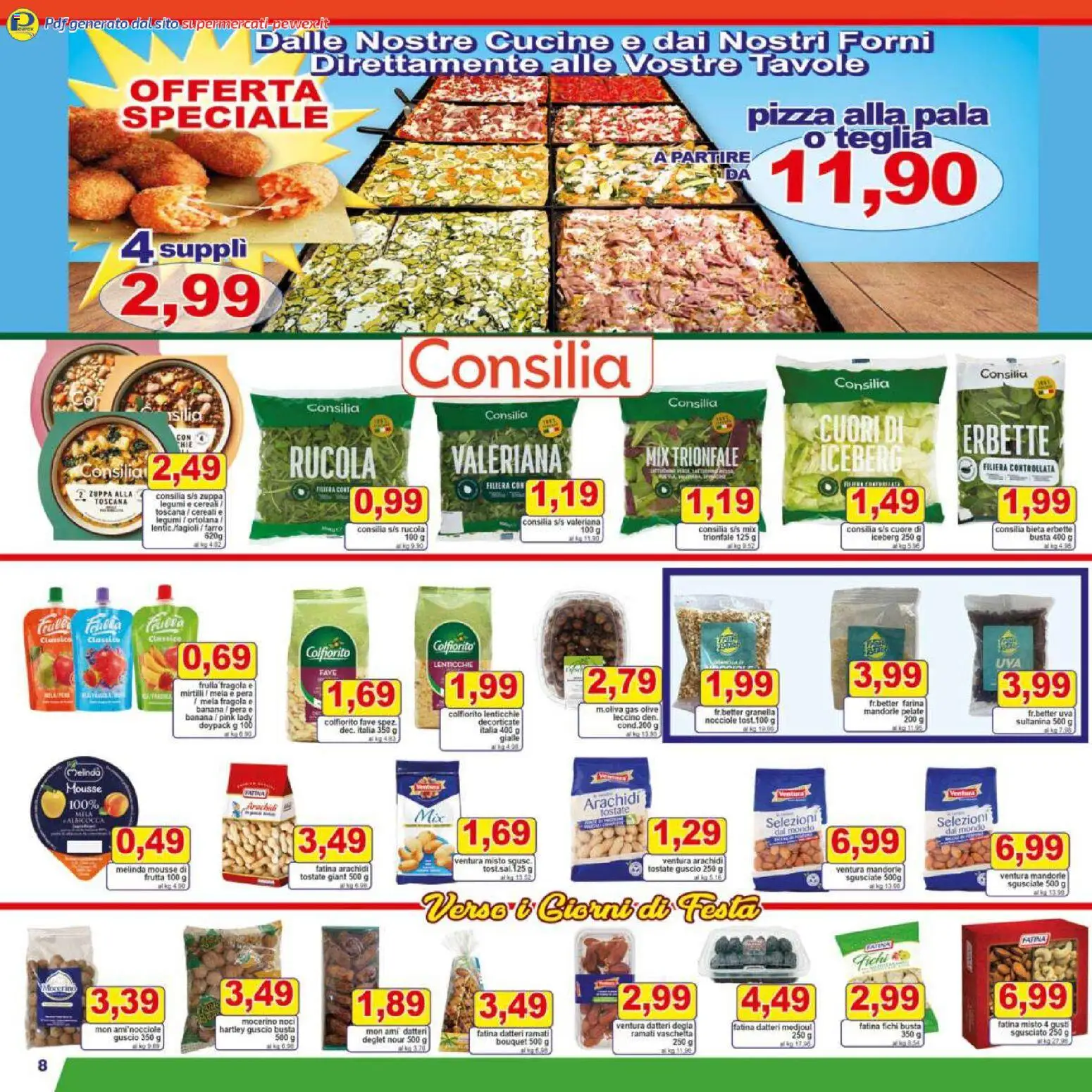 Volantino Pewex del 27.11.2025 | Pagina: 8 | Prodotti: Frutta, Farina, Noci, Pera