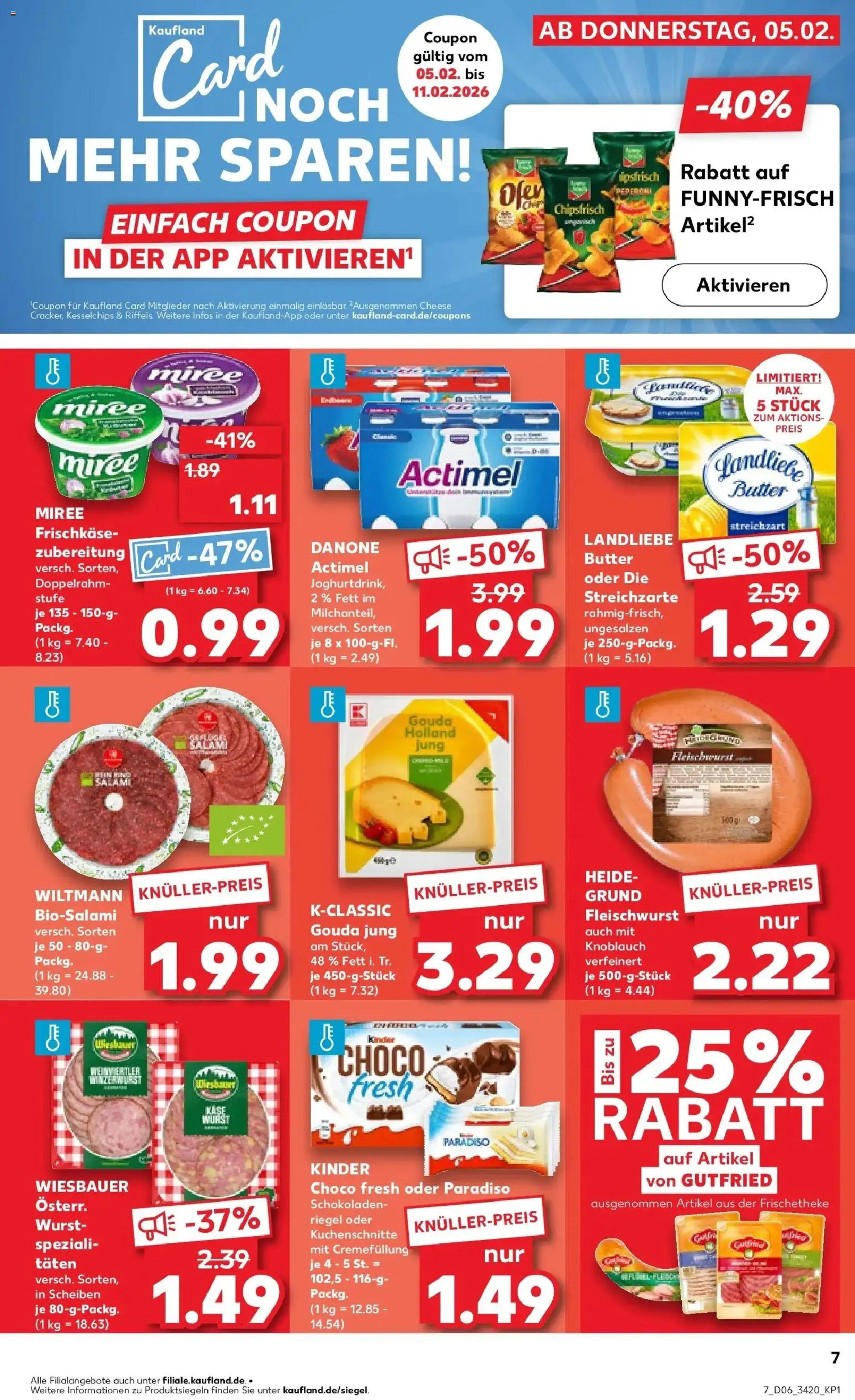 Kaufland prospekt Suhl	 – gültig ab 05.02.2026 | Seite: 7 | Produkte: Butter, Landliebe butter, Knoblauch, Frischkase