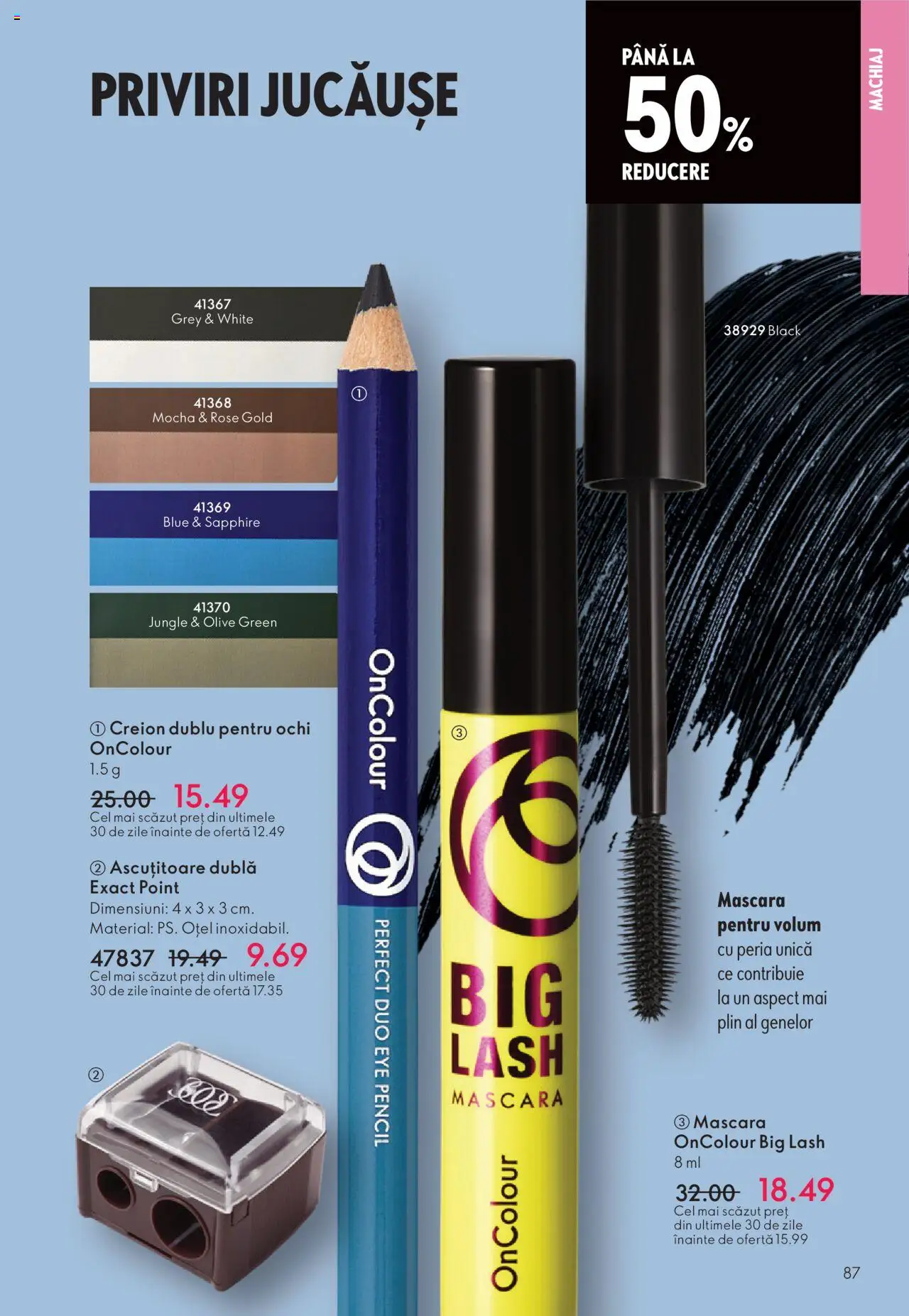 Noul catalog Oriflame – valabil de la 12.11.2025 | Pagină: 87 | Produse: Ascuțitoare, Machiaj, Mascara