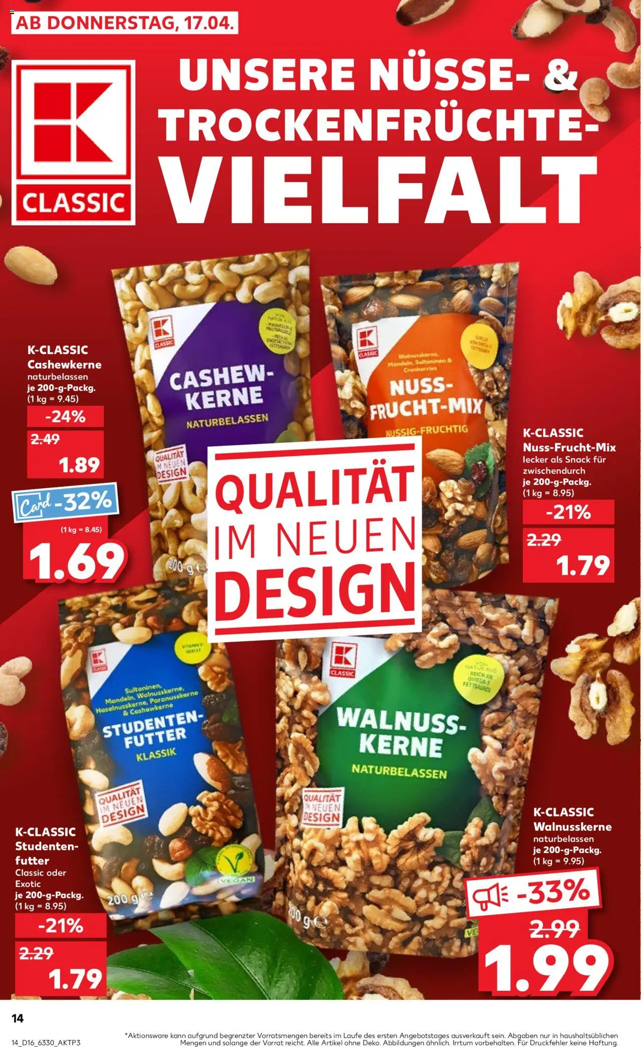 Kaufland - Hamburg, Bergedorfer Straße 106 - gültig ab dem 17.04.2025 | Seite: 14 | Produkte: Nüsse