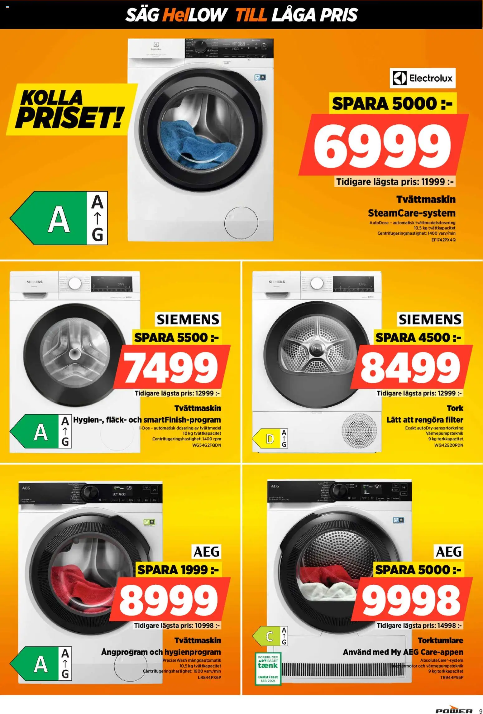 Power reklamblad aktuell från 02.03.2026 | Sida: 9 | Produkter: Såg, Tvättmedel, Filter, Torktumlare