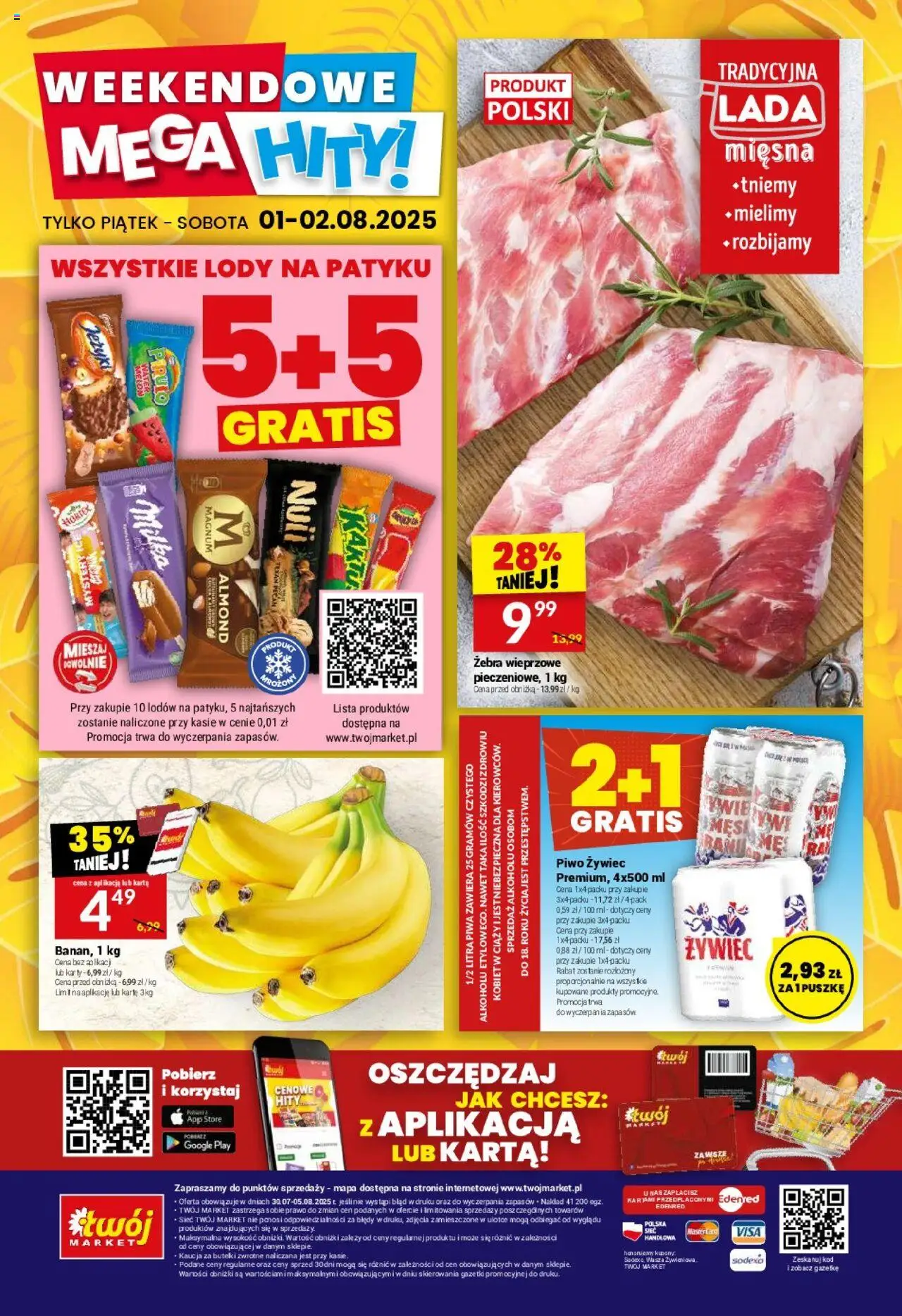Twój Market Gazetka od 30.07.2025 | Strona: 40 | Produkty: Karta, Lody na patyku, Piwo, Lody