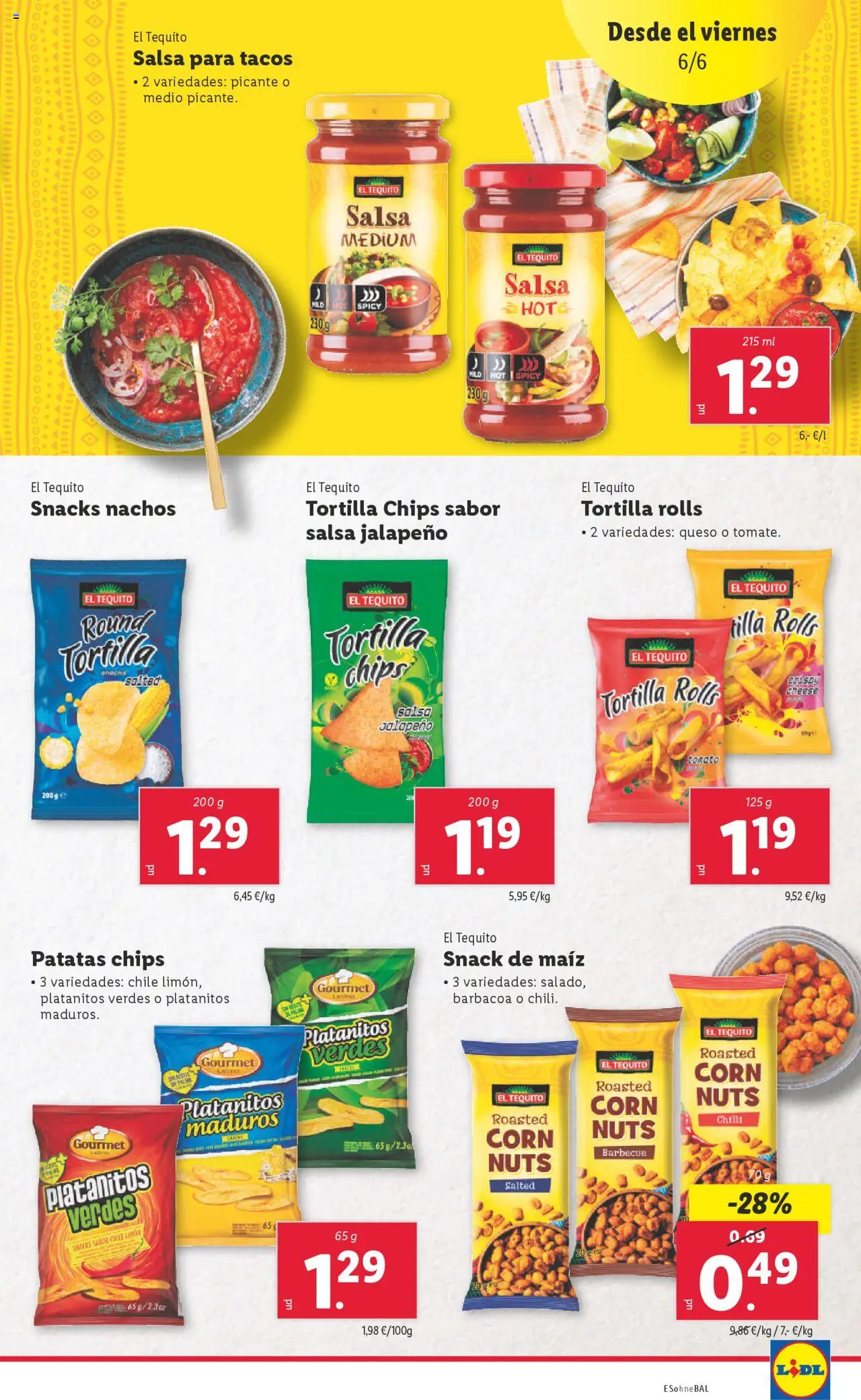 Lidl catálogo MAD │ válido desde el 02.06.2025 | Página: 27 | Productos: Καλτσάκια μισά, Queso, Tacos, Barbacoa