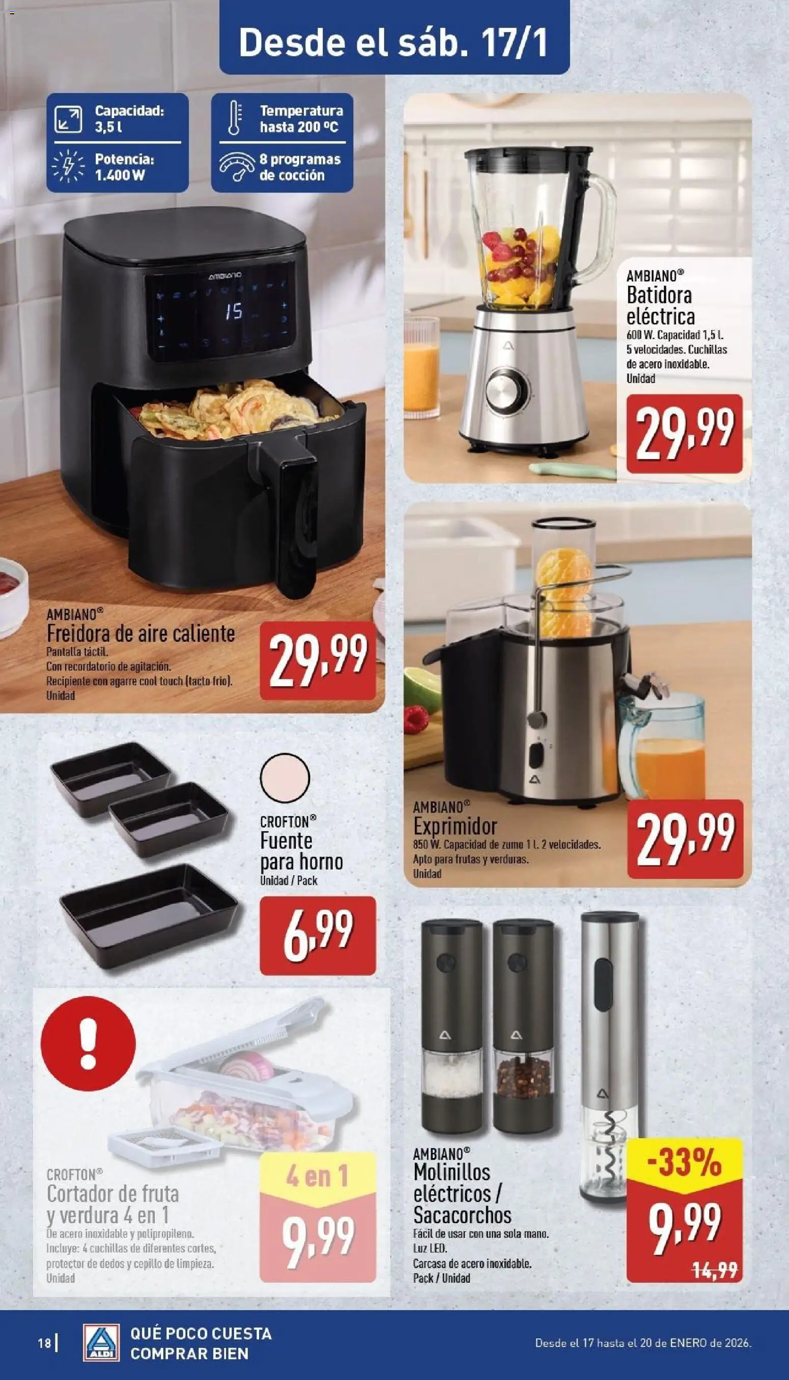 Aldi folleto Península │ válido desde el 12.01.2026 | Página: 18 | Productos: Cepillo, Batidora, Exprimidor, Freidora