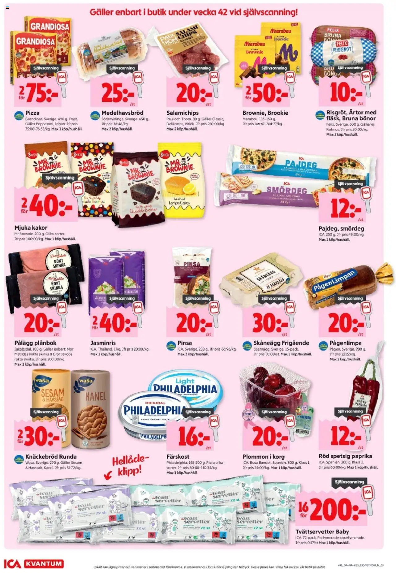 ICA Kvantum reklamblad aktuell från 13.10.2025 | Sida: 8 | Produkter: Chips, Kanel, Skinka, Pizza