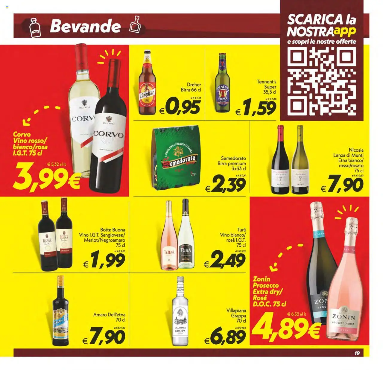 Volantino SuperConveniente del 03.10.2025 | Pagina: 19 | Prodotti: Tennent's, Birra, Prosecco, Grappa