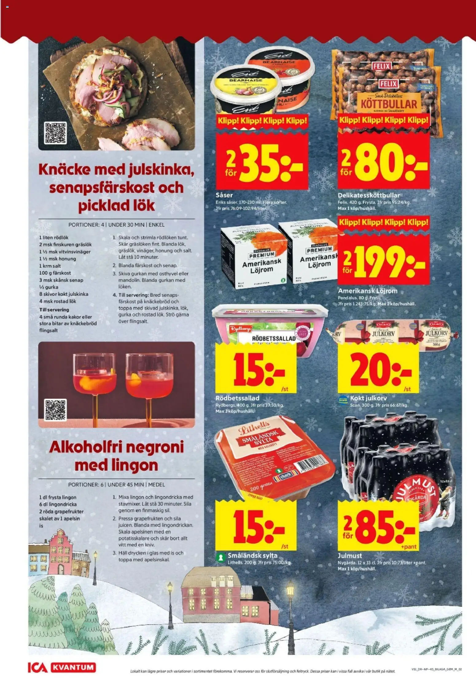 ICA Kvantum reklamblad aktuell från 15.12.2025 | Sida: 14 | Produkter: Löjrom, Rödlök, Apelsin, Häll