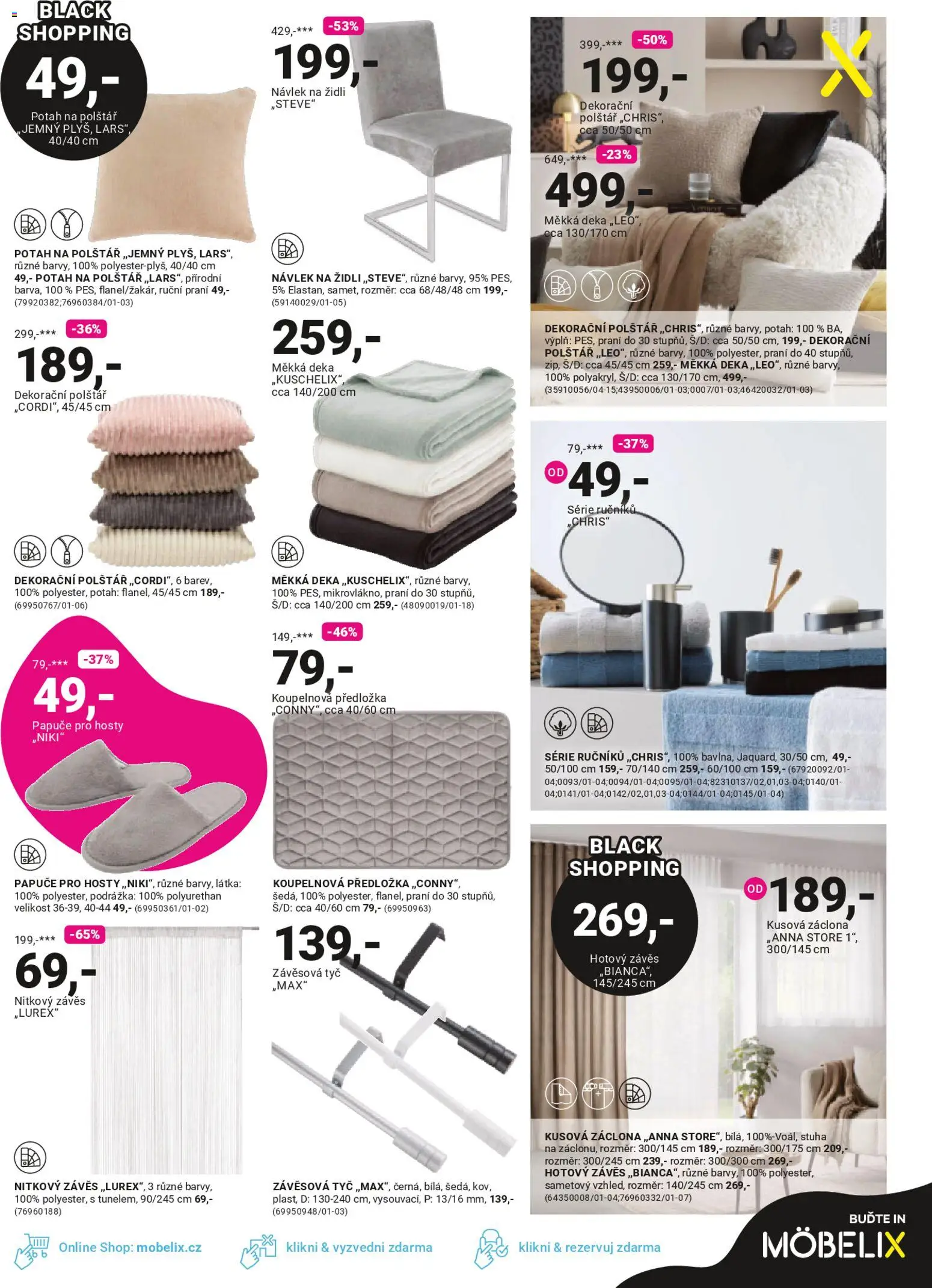 Möbelix Black Friday od 10.11.2025 | Strana: 11 | Produkty: Závěs, Deka, Polštář, Papuče