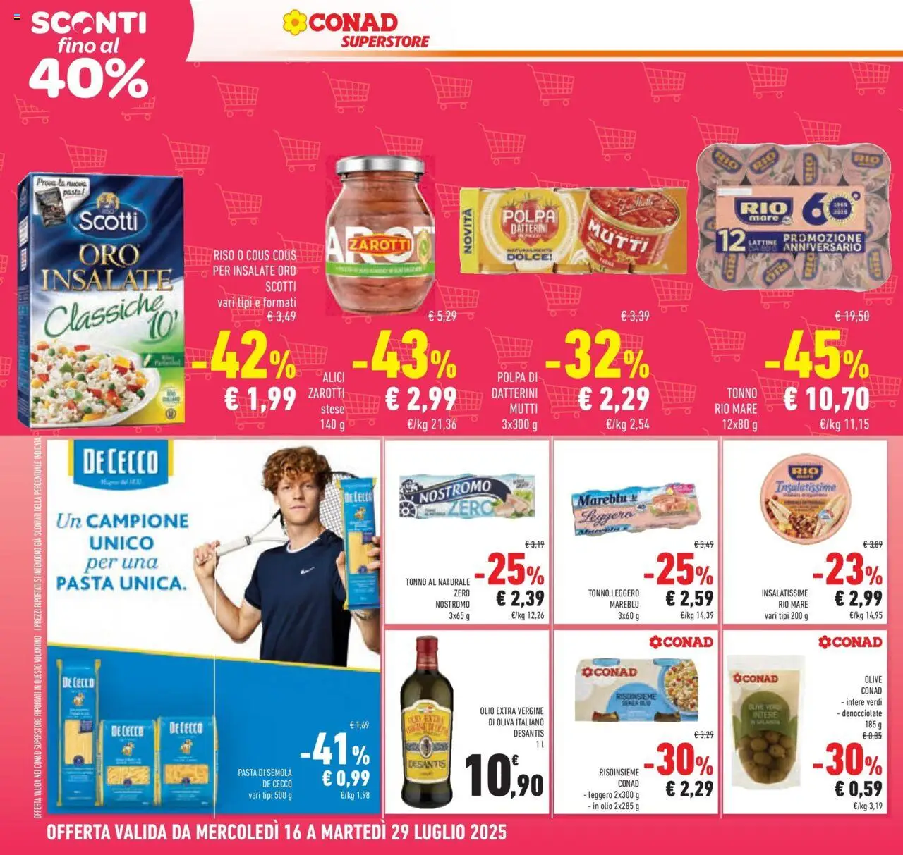 Volantino Conad del 15.07.2025 | Pagina: 18 | Prodotti: Riso, Olive, Tonno, Olio extra vergine