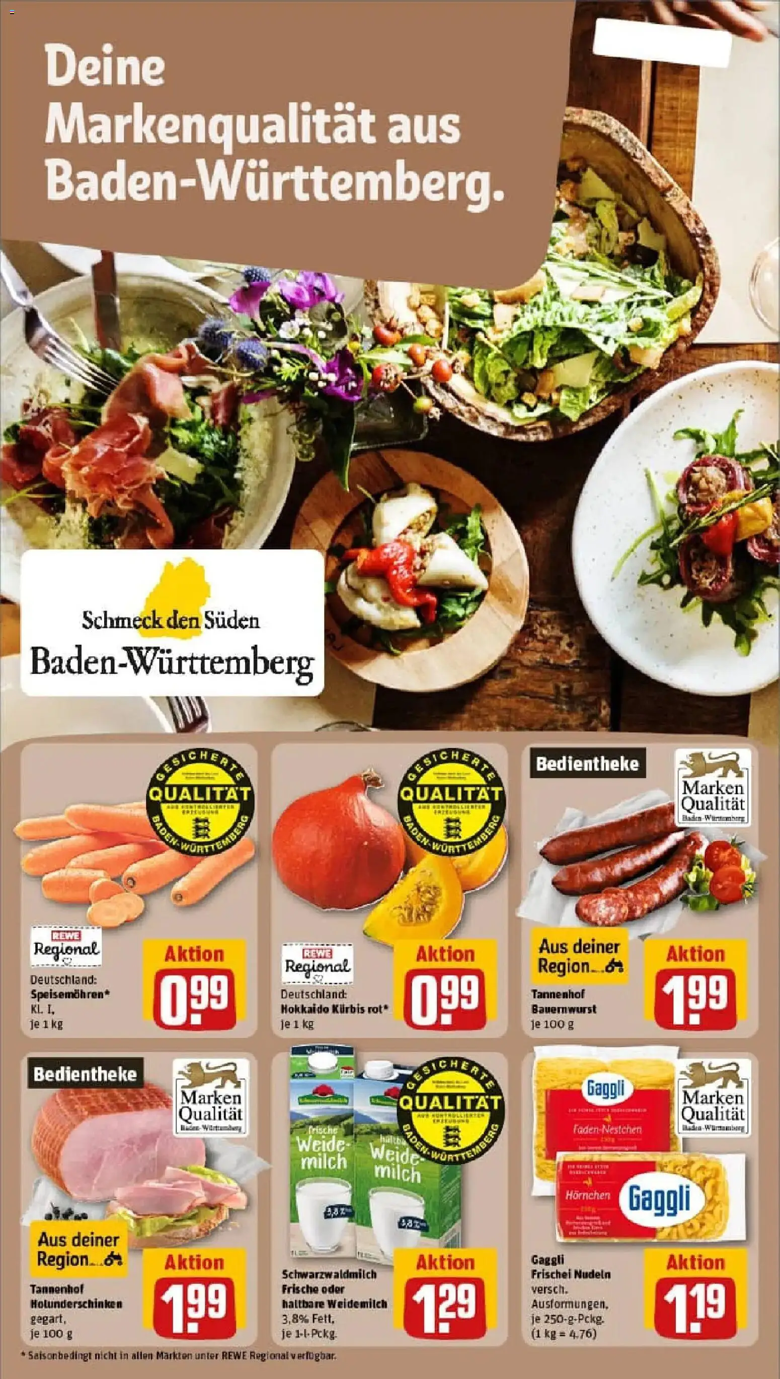 Rewe prospekt Freudenstadt	 – gültig ab 10.11.2025 | Seite: 14 | Produkte: Milch, Kürbis, Nudeln