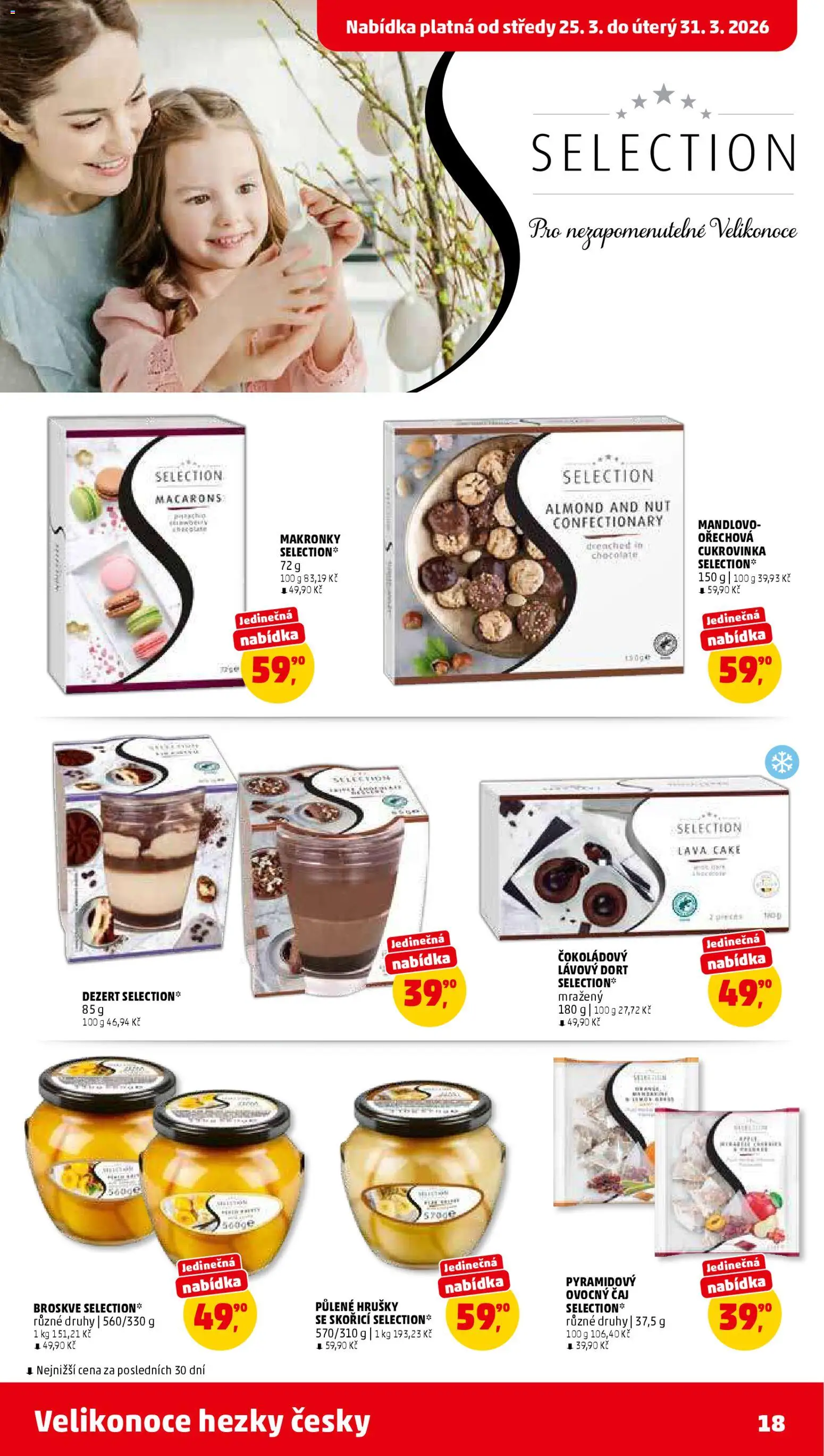 Penny Market leták od 25.03.2026 | Strana: 18 | Produkty: Čaj, Hrušky, Makronky, Broskve