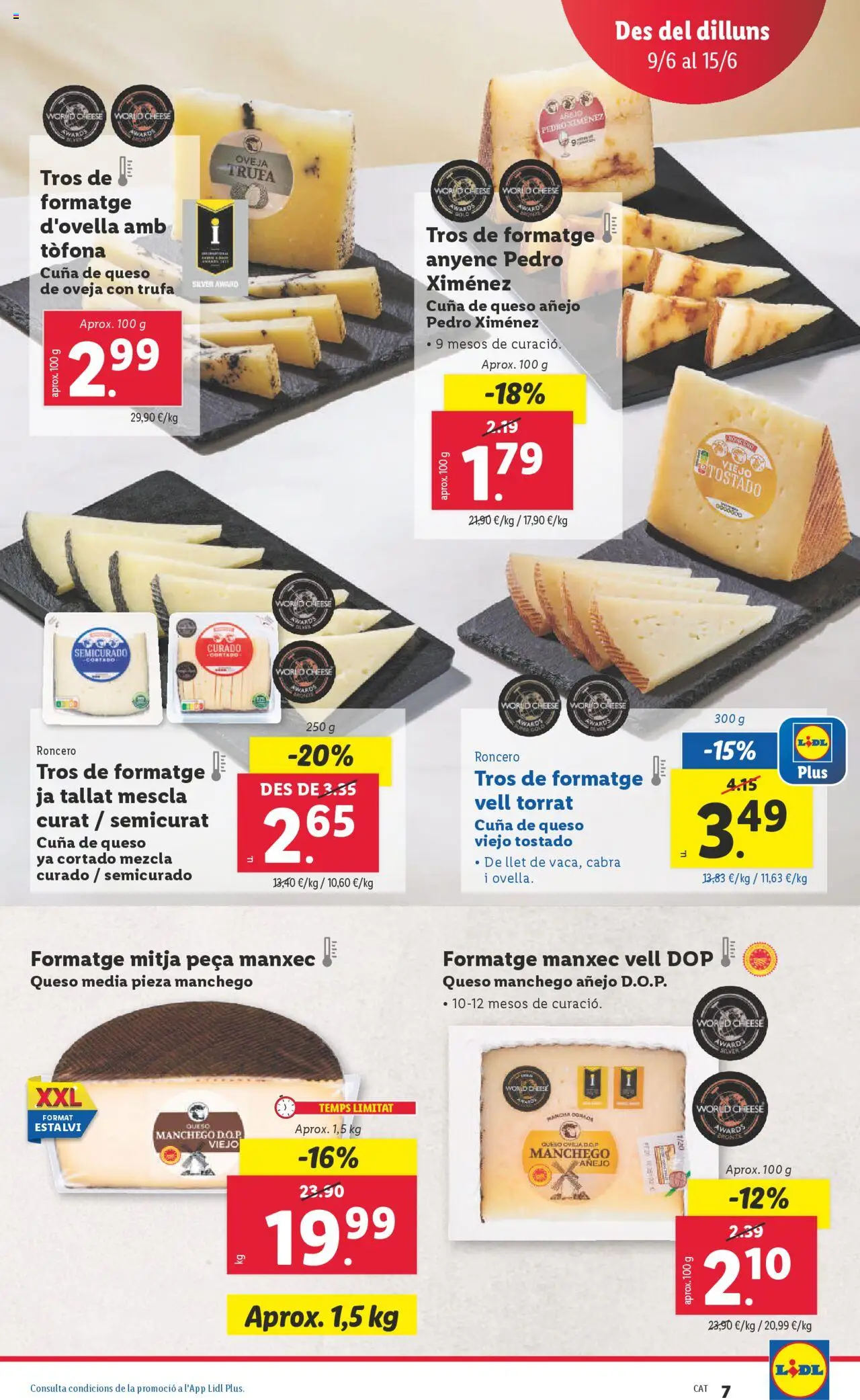Lidl catálogo BCN │ válido desde el 09.06.2025 | Página: 7 | Productos: Queso de oveja, Queso, Cuna
