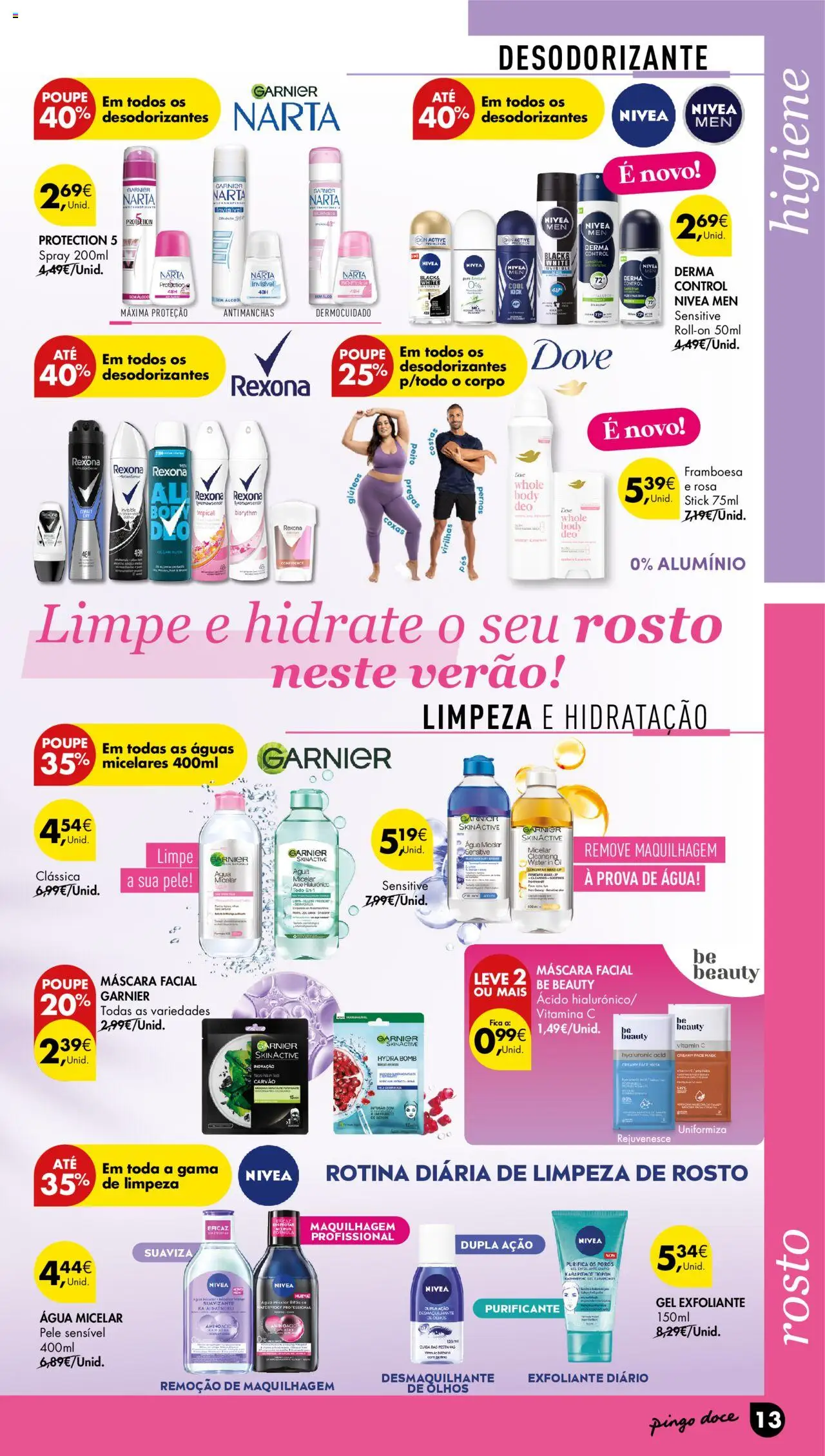 Pingo Doce - Folheto Especial Beleza │ válido de 22.07.2025 | Página: 13 | Produtos: Agua, Máscara facial, Maquilhagem, Vitamina c