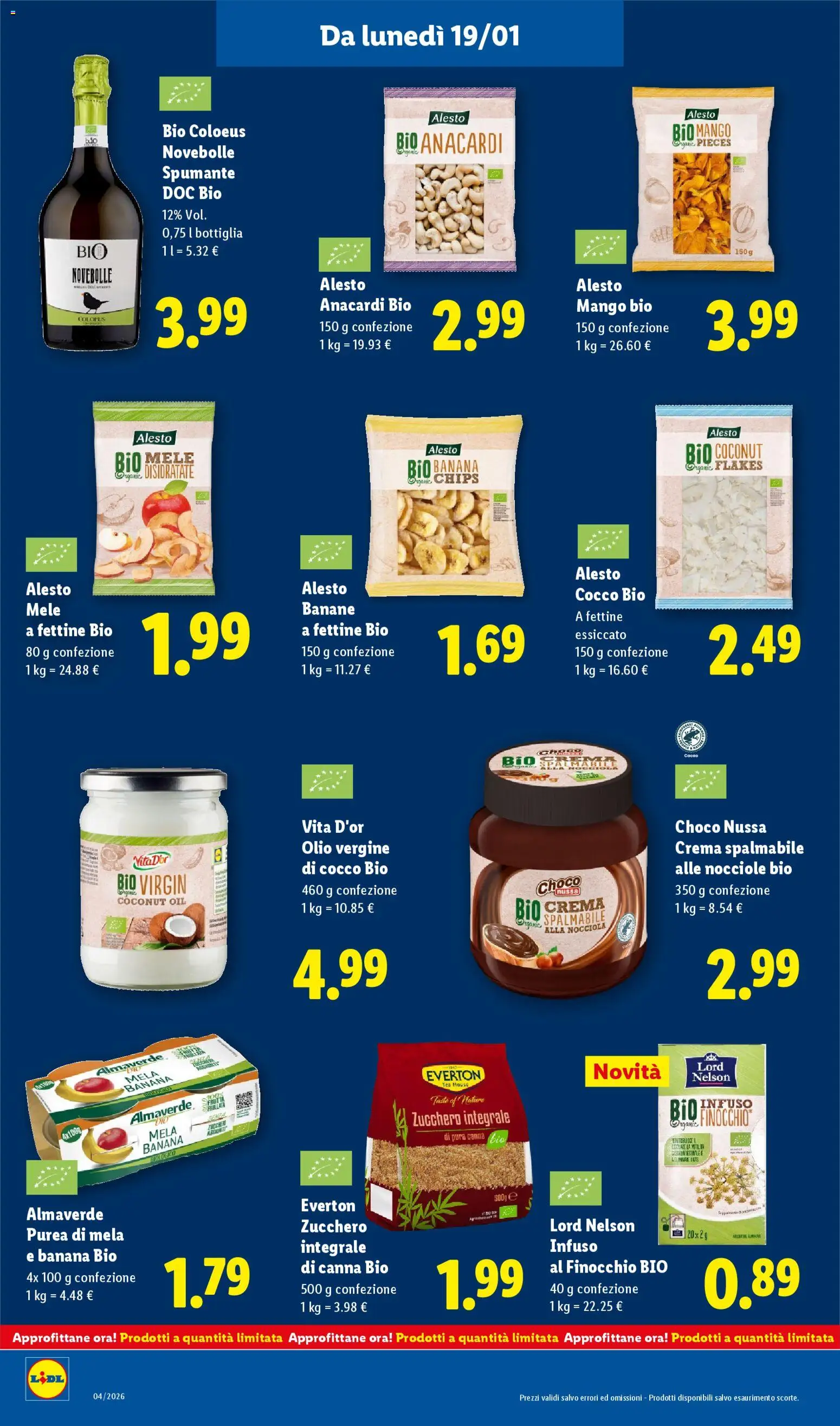 Volantino Lidl del 19.01.2026 | Pagina: 20 | Prodotti: Mele, Nocciole, Cocco, Cacao