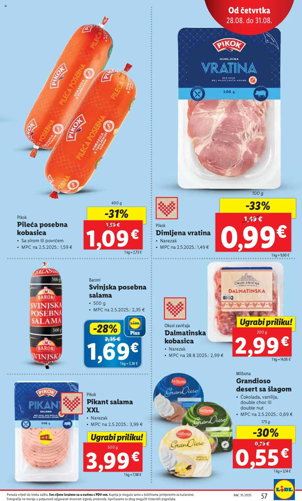 Lidl katalog | vrijedi od 25.08.2025 | Stranica: 57 | Proizvodi: Salama, Narezak, Kobasica