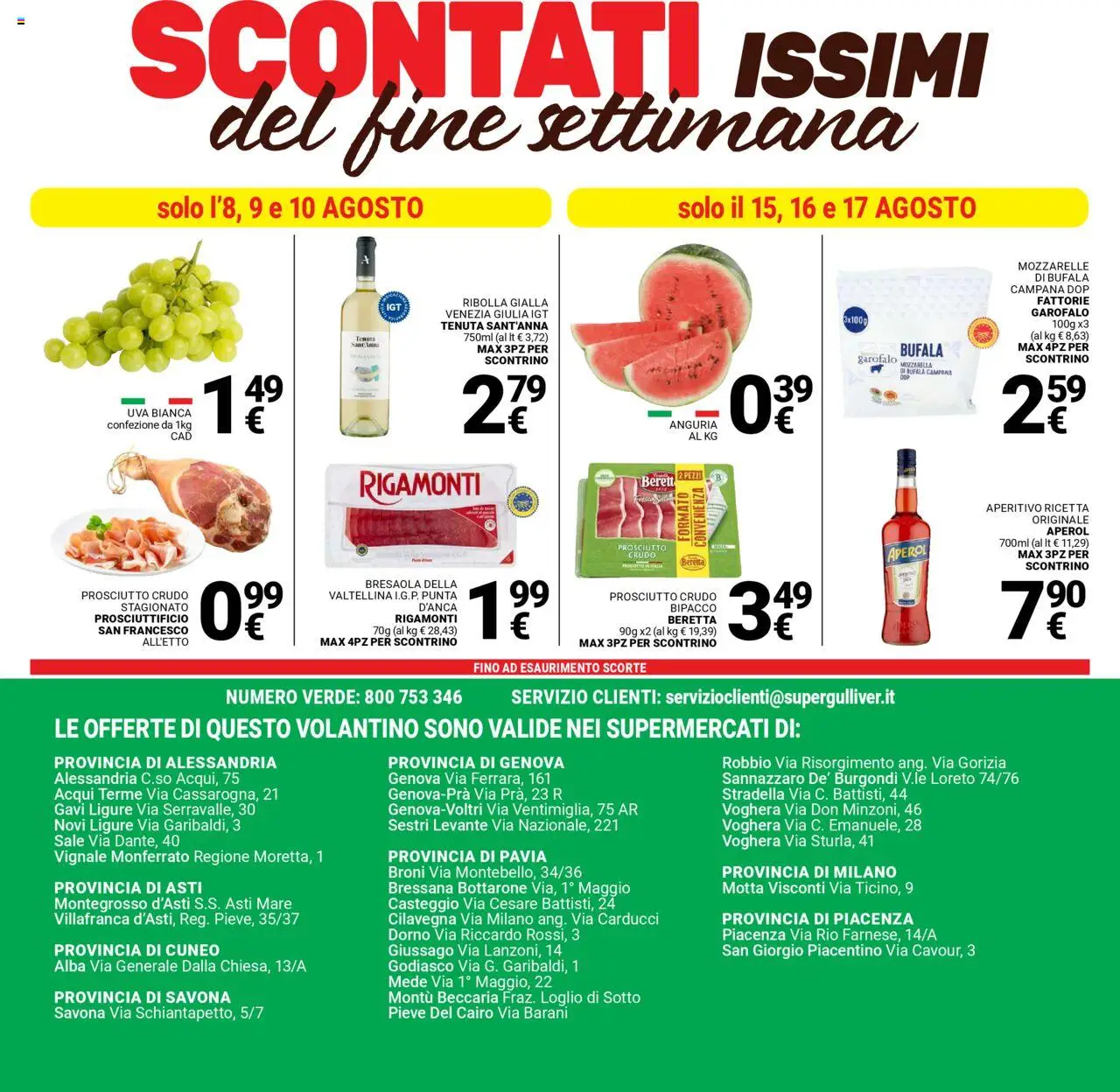 Volantino Gulliver del 08.08.2025 | Pagina: 41 | Prodotti: Prosciutto Crudo, Bresaola, Anguria, Aperitivo