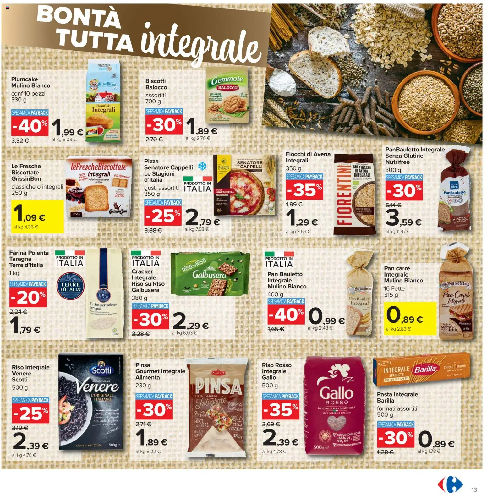 Volantino Carrefour del 02.03.2026 | Pagina: 13 | Prodotti: Pizza, Biscotti, Pasta, Plumcake
