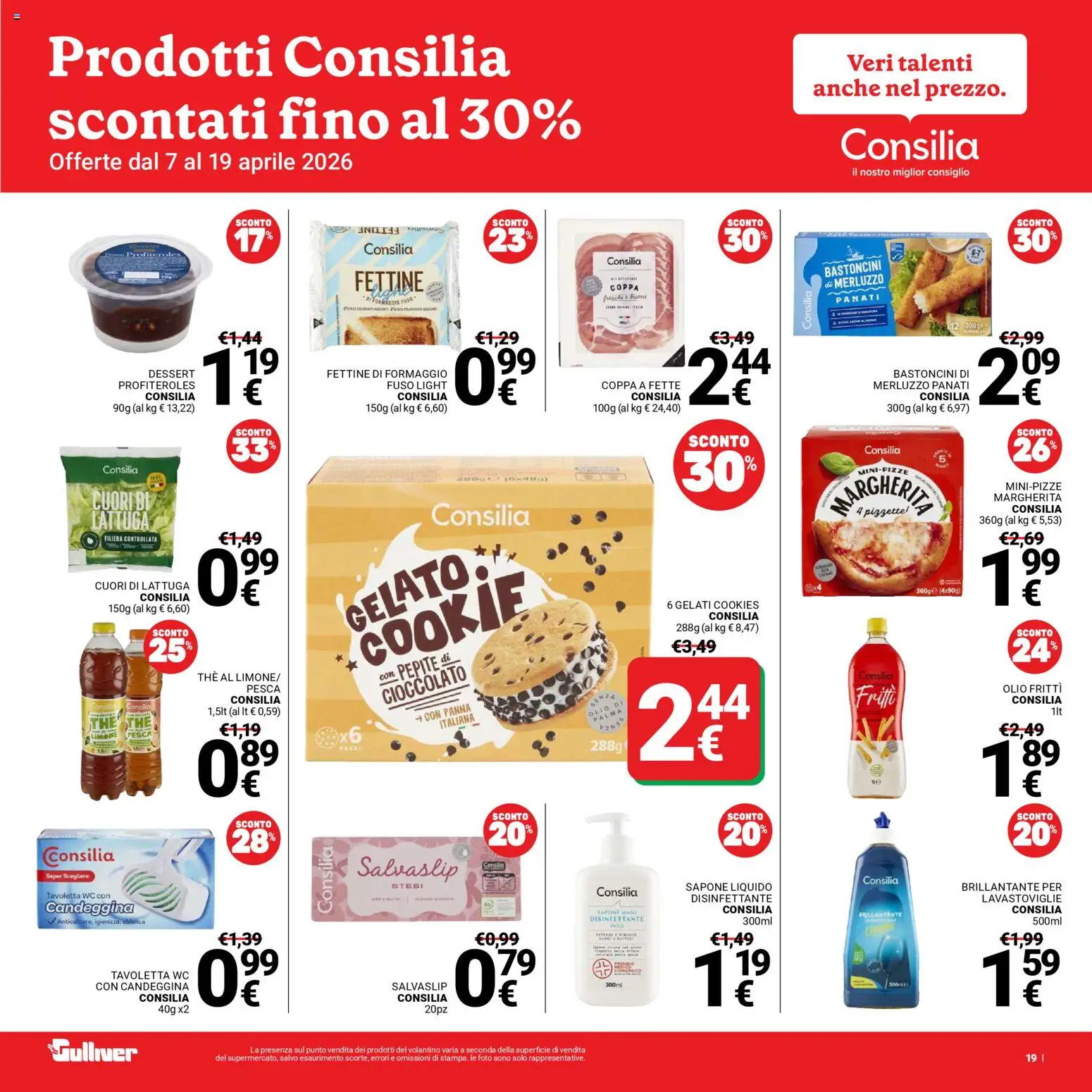 Volantino Gulliver del 07.04.2026 | Pagina: 19 | Prodotti: Sapone, Panna, Lavastoviglie, Lattuga