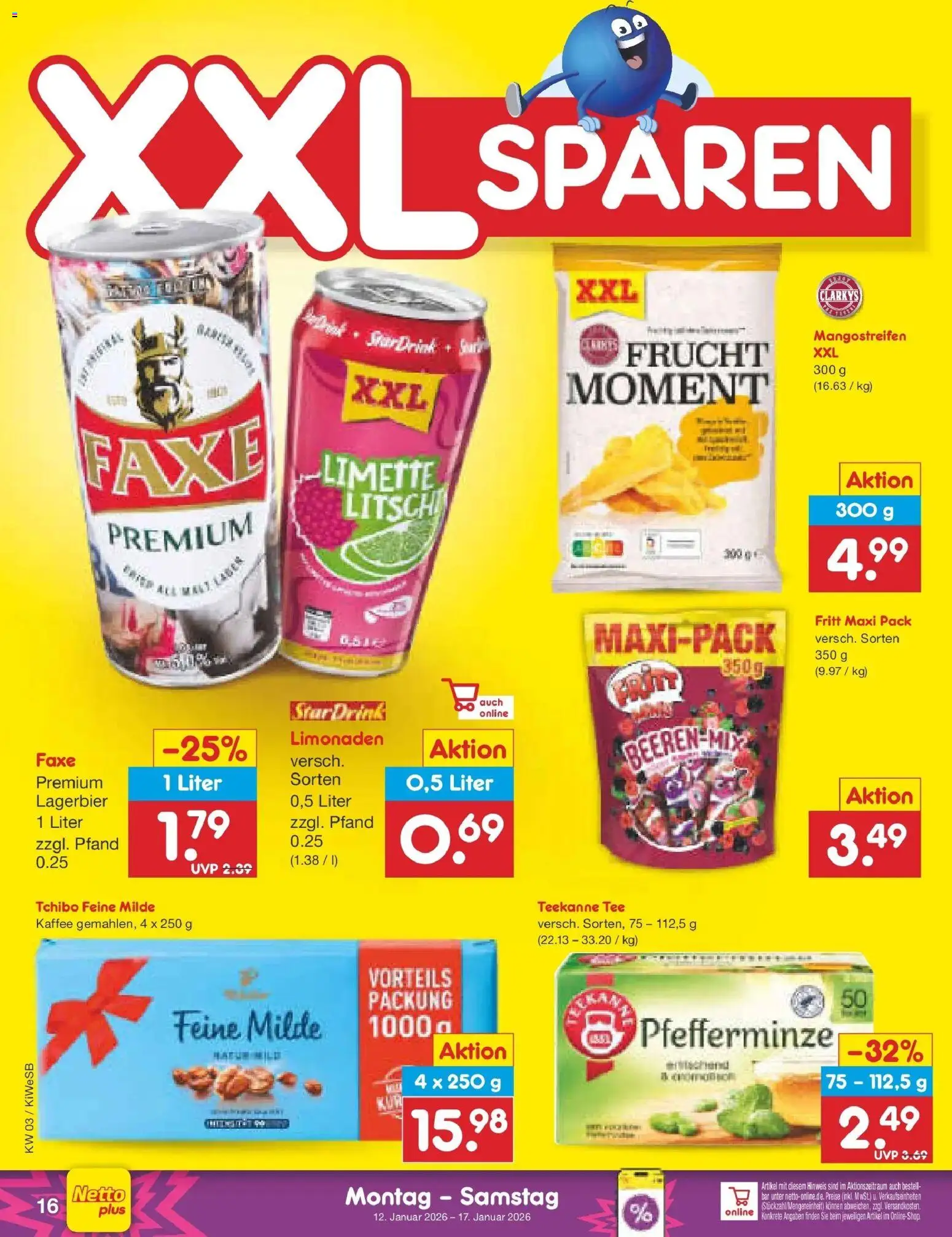 Netto Marken-Discount prospekt Bad Friedrichshall	 – gültig ab 12.01.2026 | Seite: 16 | Produkte: Kaffee, Limette, Teekanne, Tee