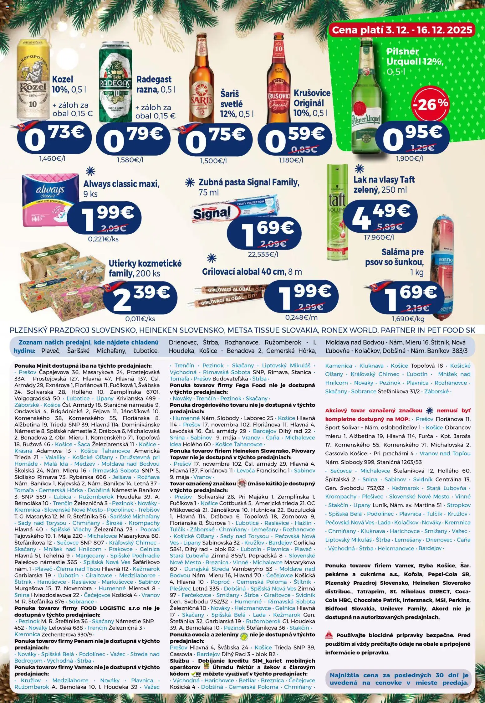 Nové Milk Agro akcie – leták je platný od 10.12.2025 | Strana: 15 | Produkty: Saláma, Šariš, Zubná pasta, Ryba