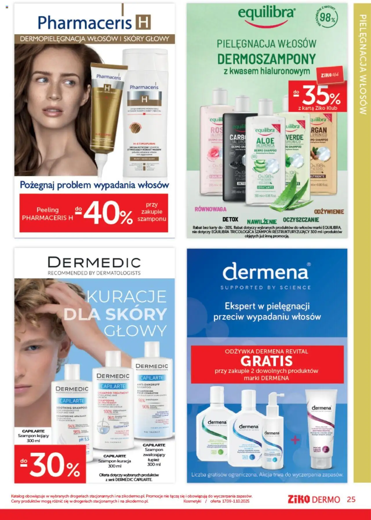 Ziko Gazetka od 17.09.2025 | Strona: 25 | Produkty: Karta, Kosmetyki, Szampon, Peeling