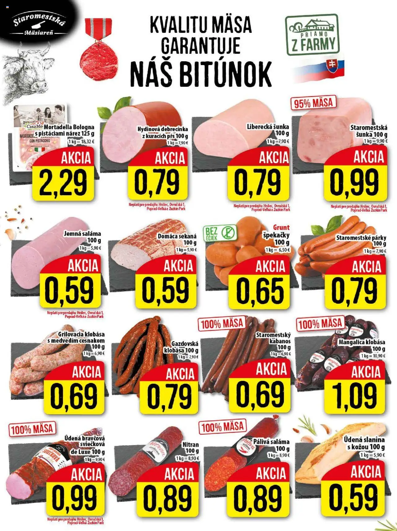 Klas leták │ platný od 11.08.2025 | Strana: 4 | Produkty: Šunka, Slanina, Klobása, Párky