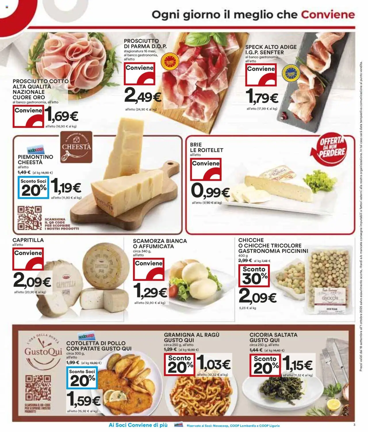 Volantino COOP del 18.09.2025 | Pagina: 3 | Prodotti: Speck, Prosciutto Cotto, Patate, Prosciutto