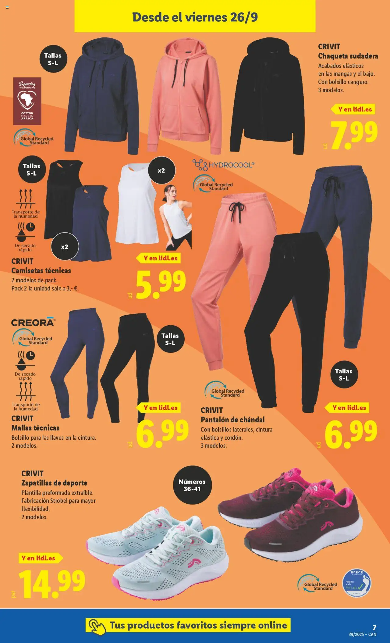 Lidl - Canarias │ válido desde el 22.09.2025 | Página: 19 | Productos: Sudadera, Chaqueta, Zapatillas, Pantalón de chándal